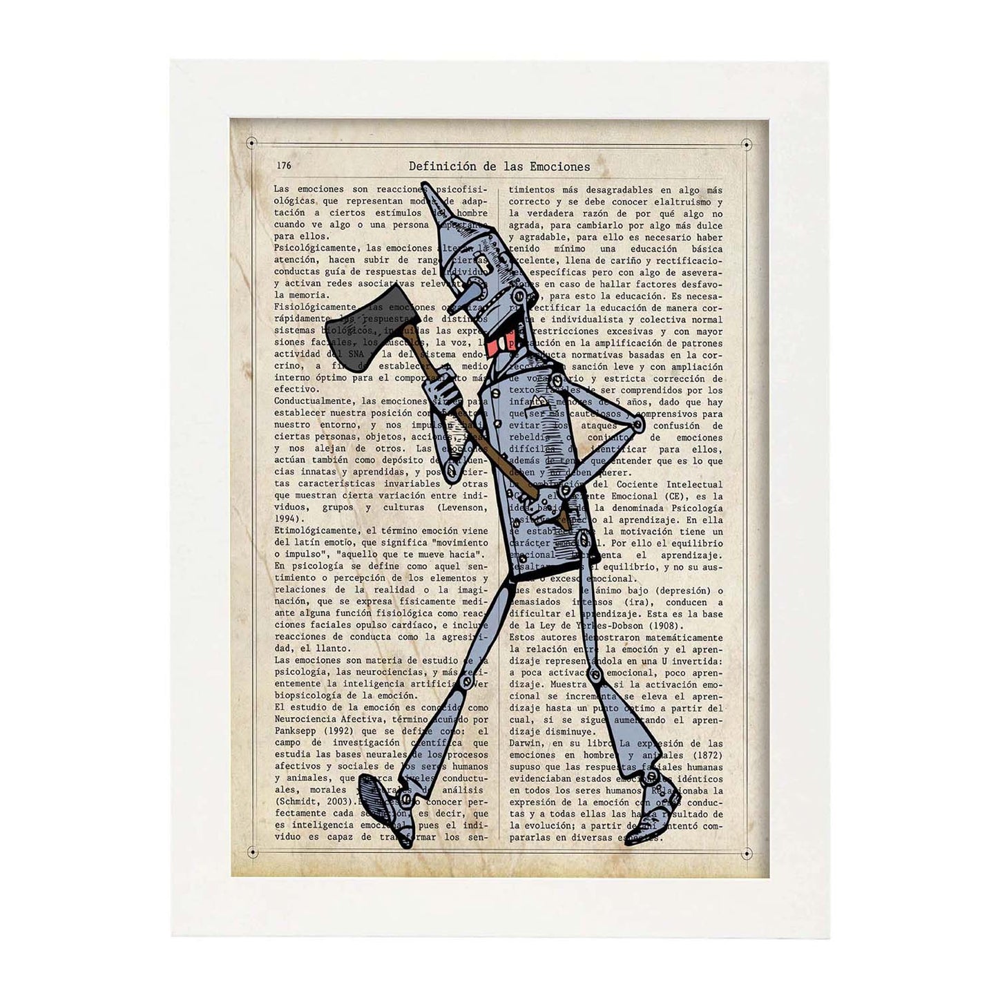 Poster de Hombre de hojalata con hacha. Láminas de personajes importantes. Posters de músicos, actores, inventores, exploradores, ...-Artwork-Nacnic-A3-Marco Blanco-Nacnic Estudio SL