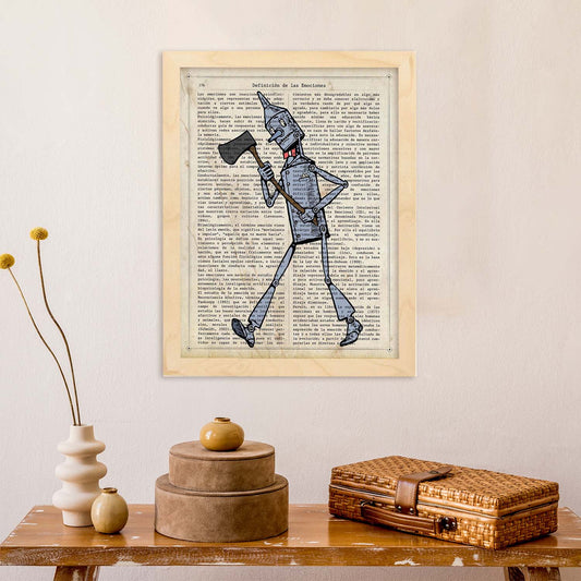 Poster de Hombre de hojalata con hacha. Láminas de personajes importantes. Posters de músicos, actores, inventores, exploradores, ...-Artwork-Nacnic-Nacnic Estudio SL