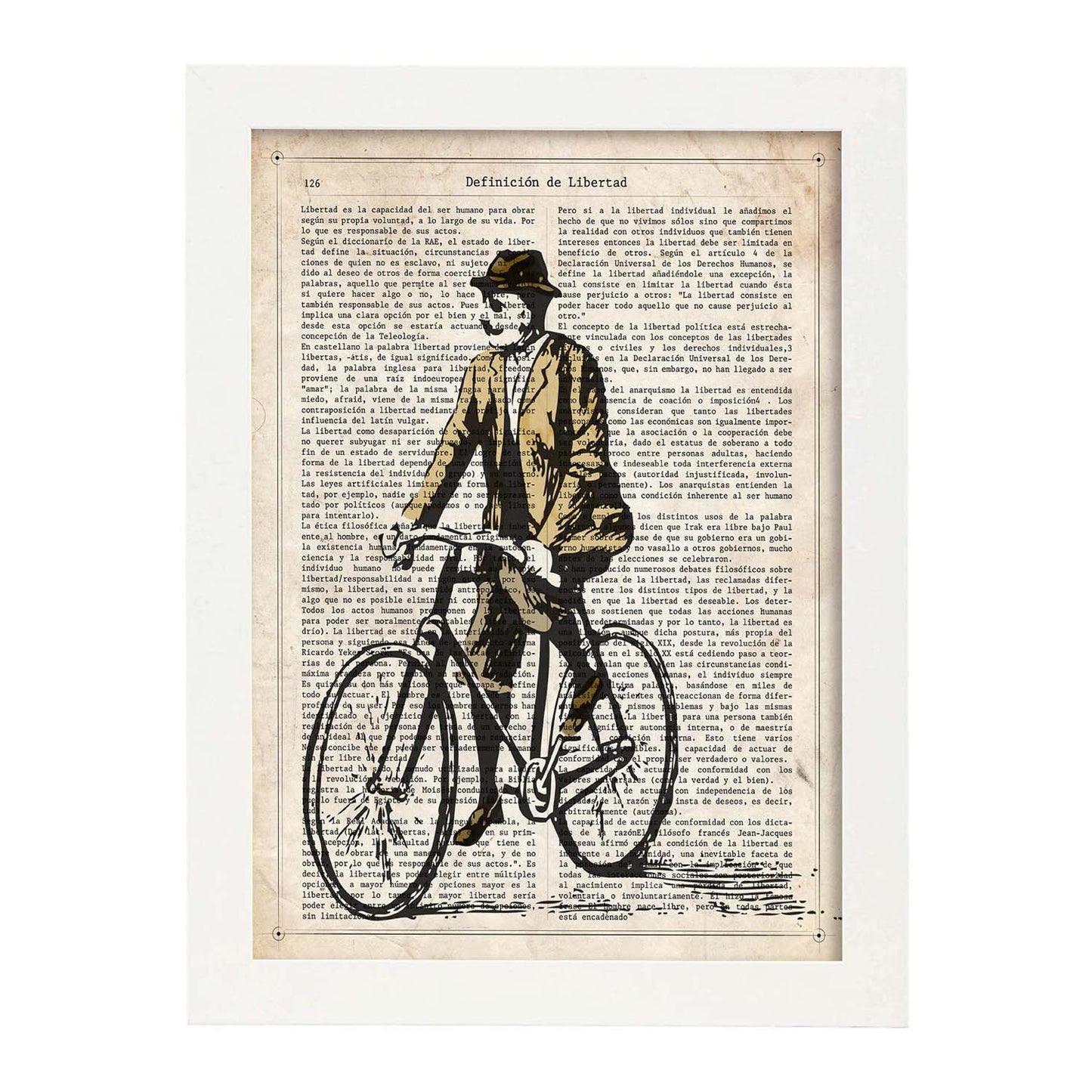 Poster de Hombre en bici. Láminas de bicicletas definiciones.-Artwork-Nacnic-Nacnic Estudio SL