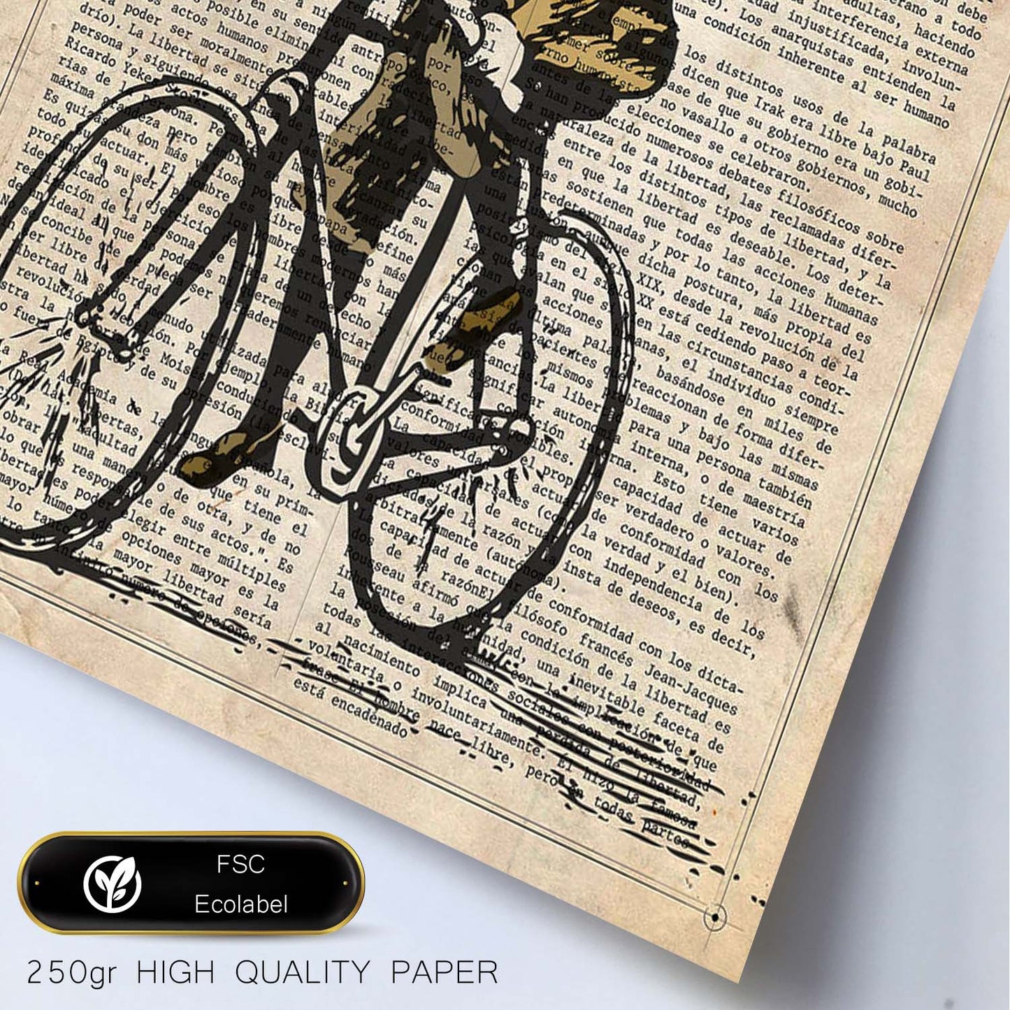 Poster de Hombre en bici. Láminas de bicicletas definiciones.-Artwork-Nacnic-Nacnic Estudio SL