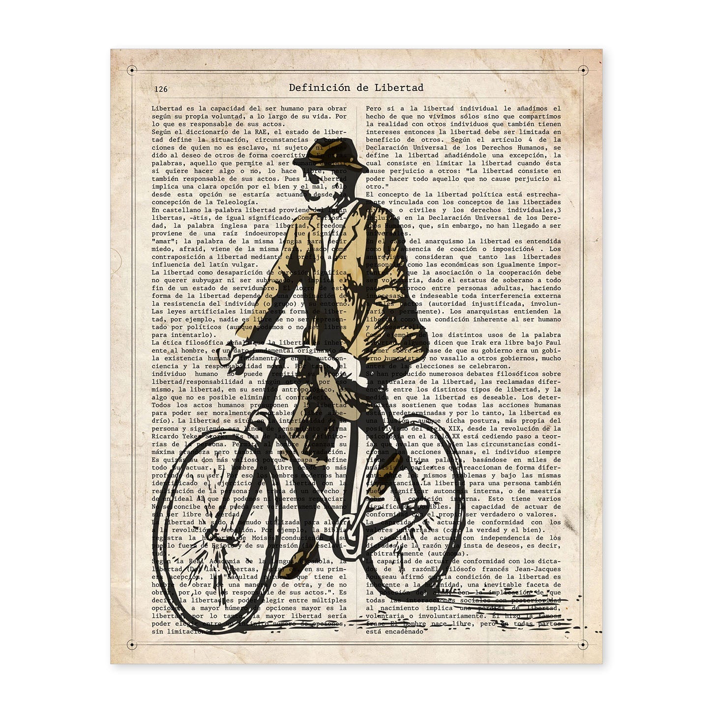 Poster de Hombre en bici. Láminas de bicicletas definiciones.-Artwork-Nacnic-A4-Sin marco-Nacnic Estudio SL