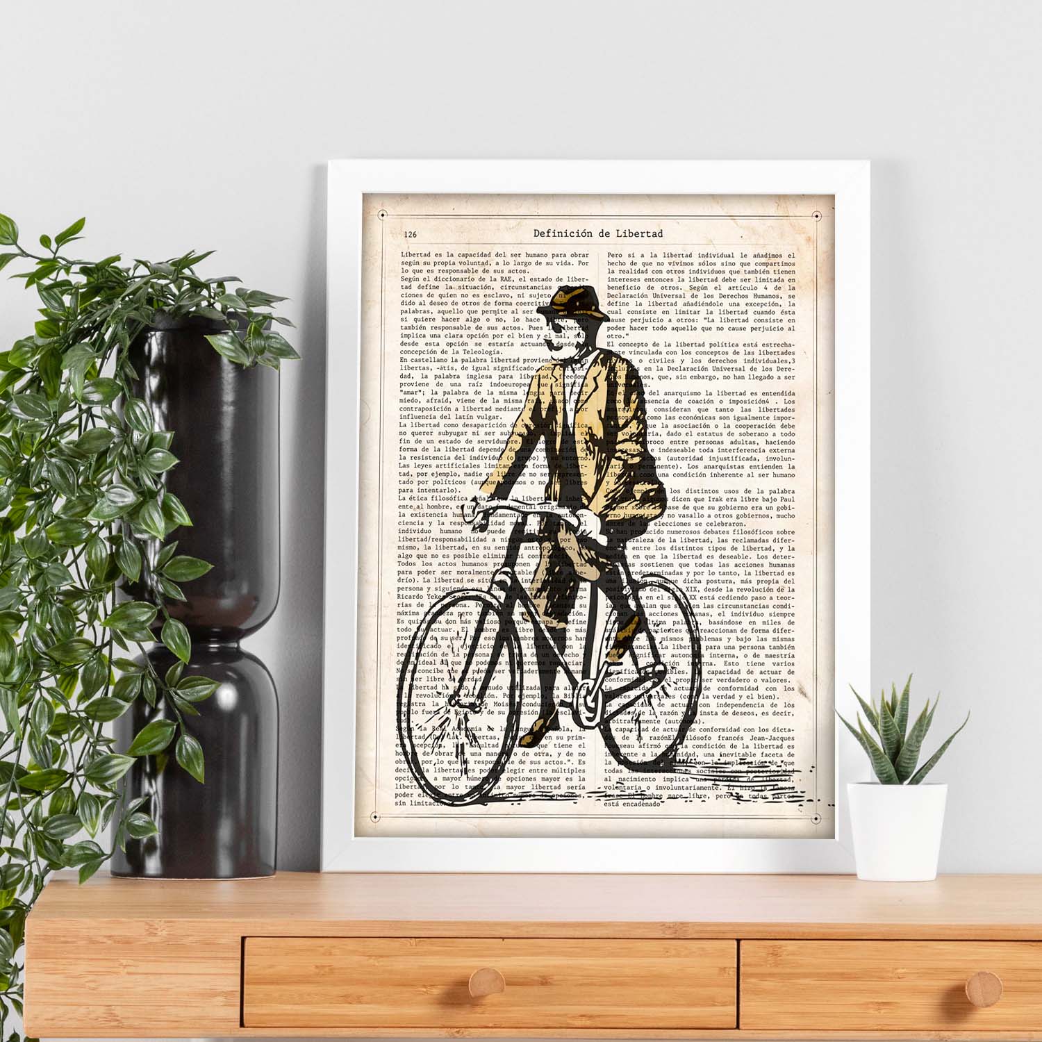 Poster de Hombre en bici. Láminas de bicicletas definiciones.-Artwork-Nacnic-Nacnic Estudio SL