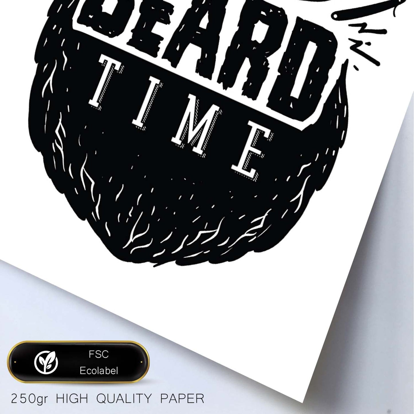 Poster de Hora de la barba. Lámina decorativa de diseño.-Artwork-Nacnic-Nacnic Estudio SL