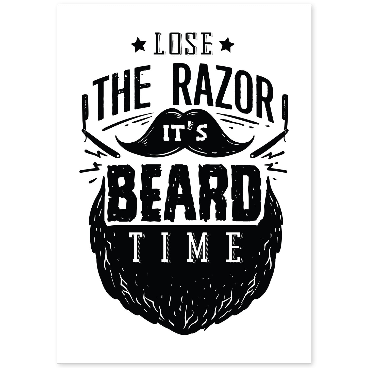 Poster de Hora de la barba. Lámina decorativa de diseño.-Artwork-Nacnic-A4-Sin marco-Nacnic Estudio SL