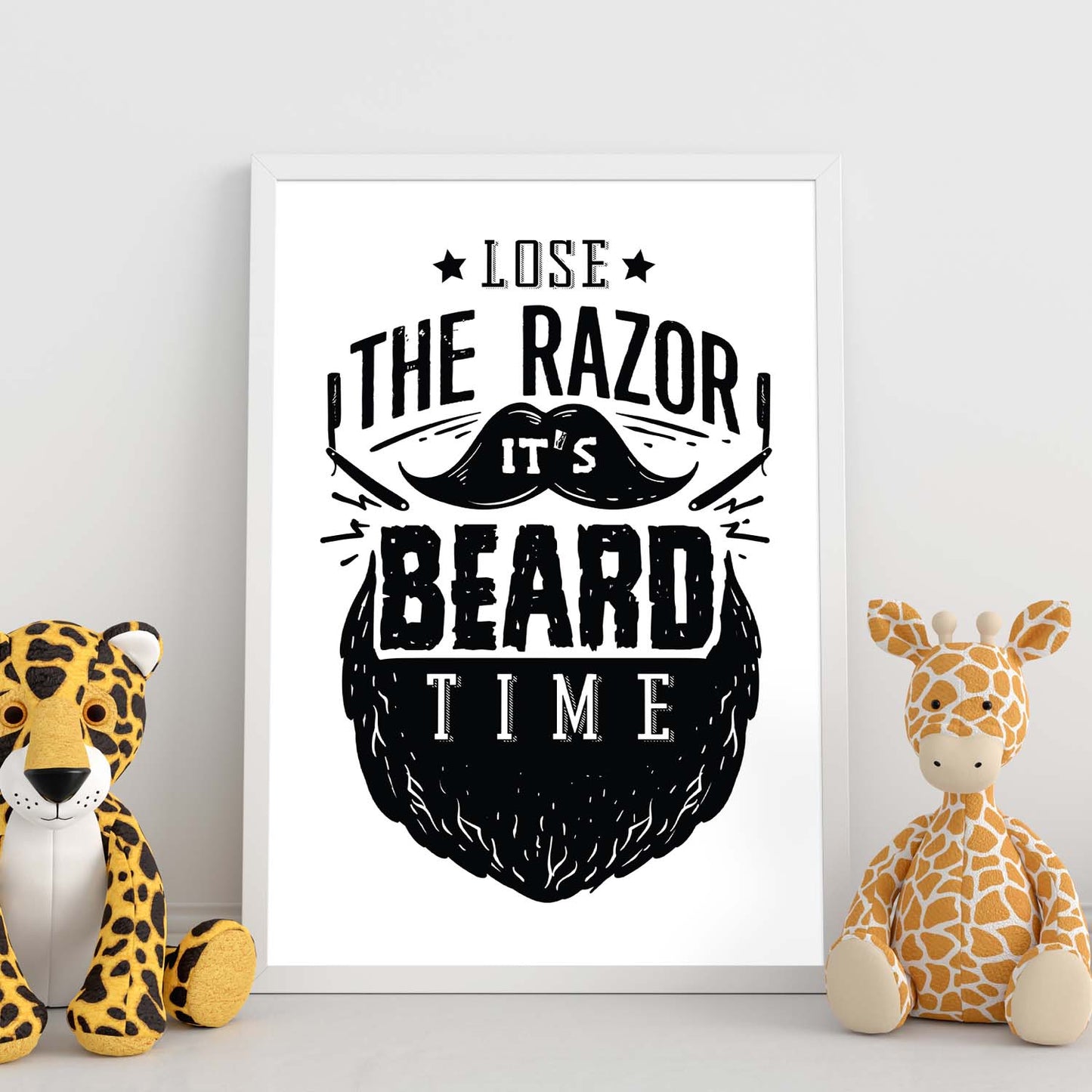 Poster de Hora de la barba. Lámina decorativa de diseño.-Artwork-Nacnic-Nacnic Estudio SL