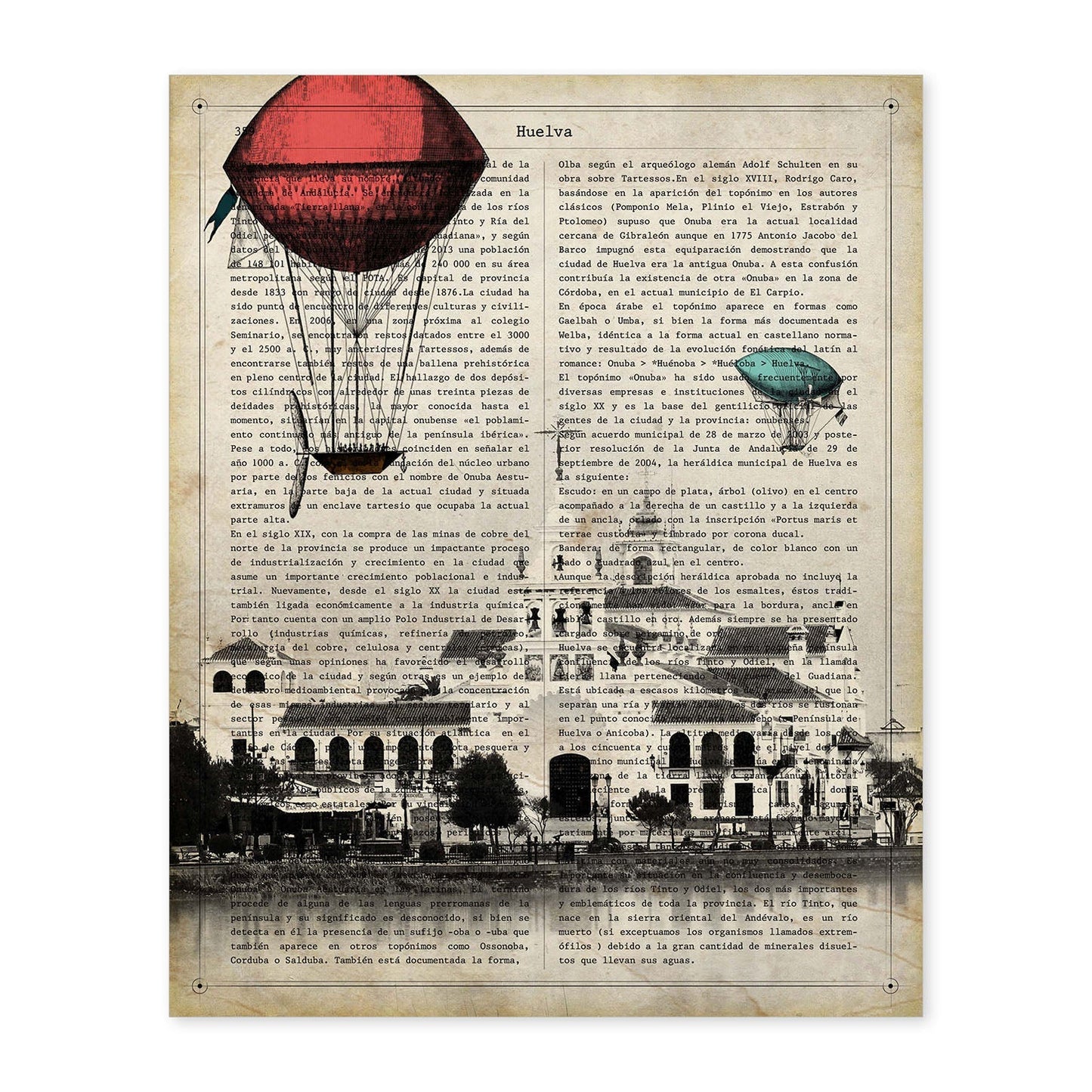 Poster de Huelva. Láminas de ciudades españolas con definiciones. Decoración de interiores para españoles.-Artwork-Nacnic-A4-Sin marco-Nacnic Estudio SL