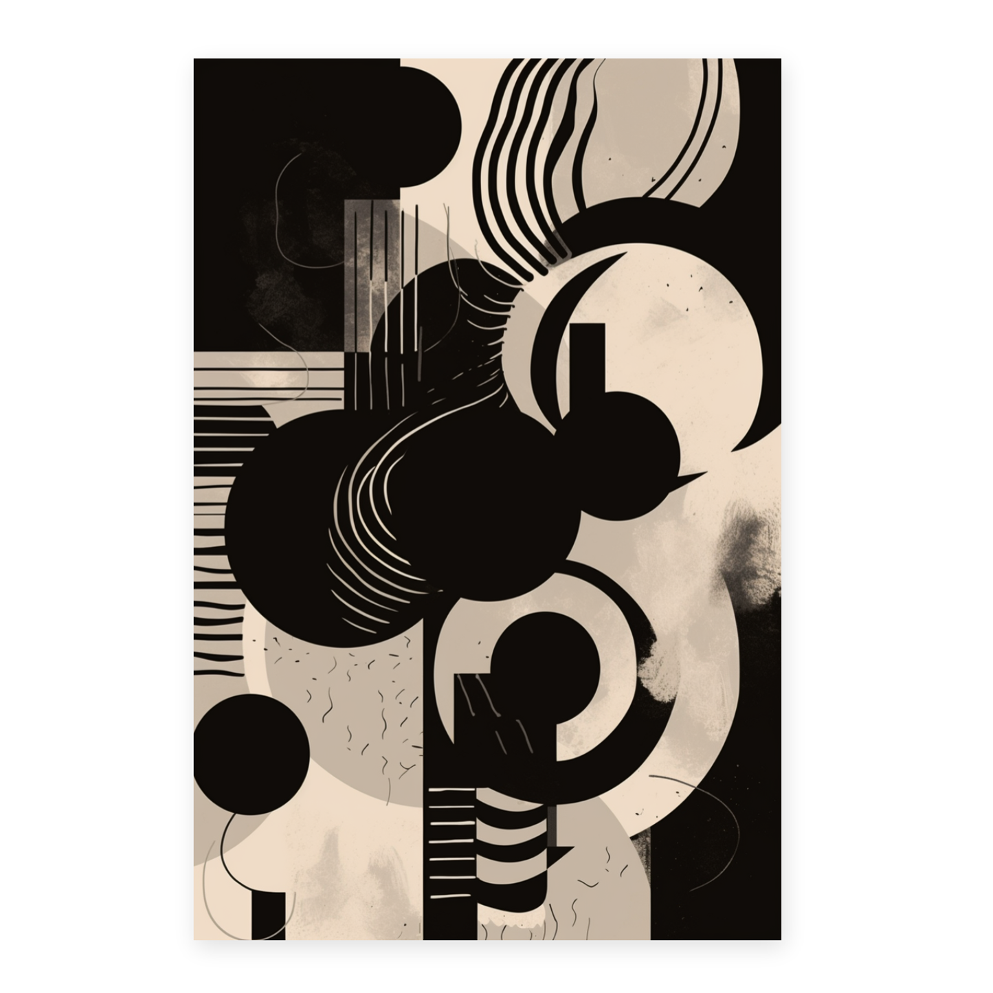 Póster Minimalista Abstracto en Blanco y Negro