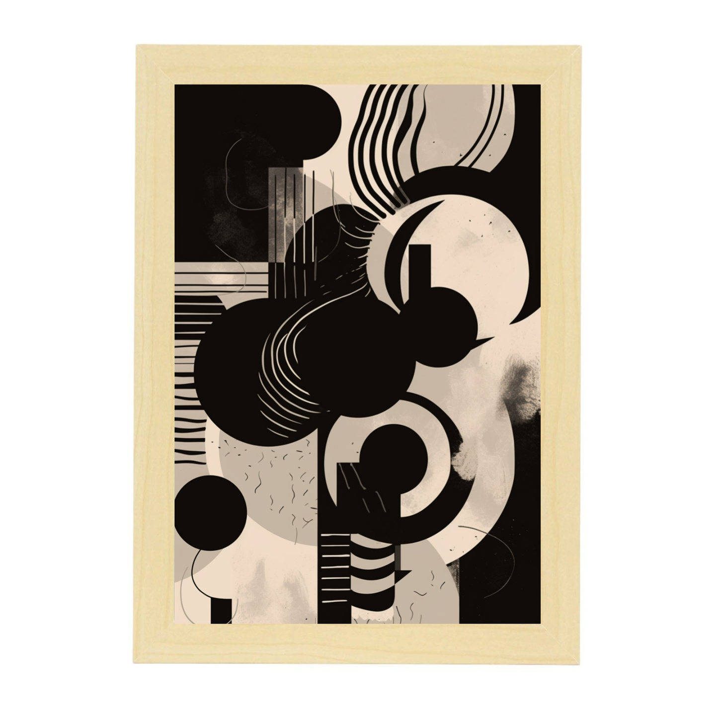 Póster Minimalista Abstracto en Blanco y Negro