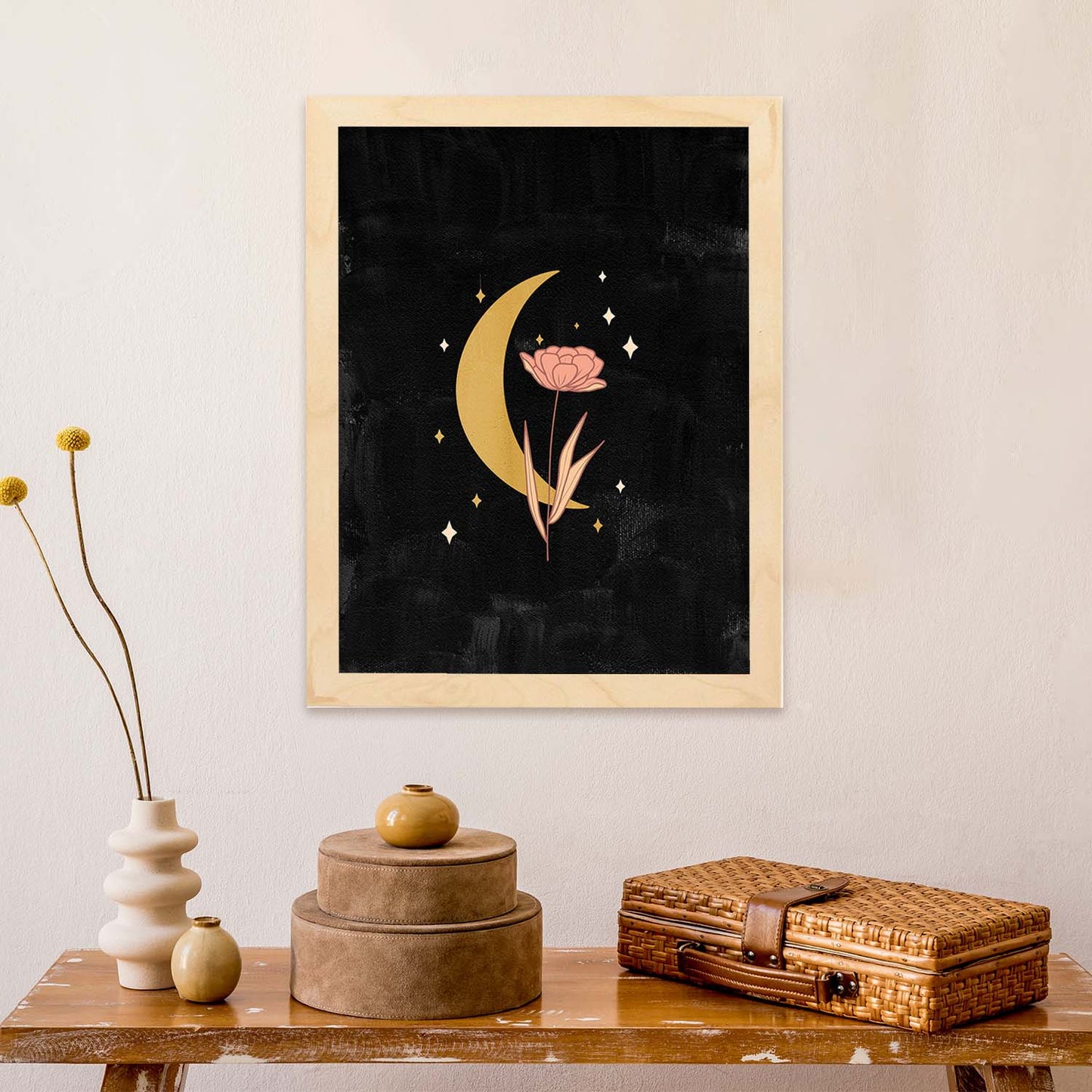 Poster de imágenes abstractas de plantas. Dibujos en tonos claros y tierras. 'Acuarela 17'.-Artwork-Nacnic-Nacnic Estudio SL