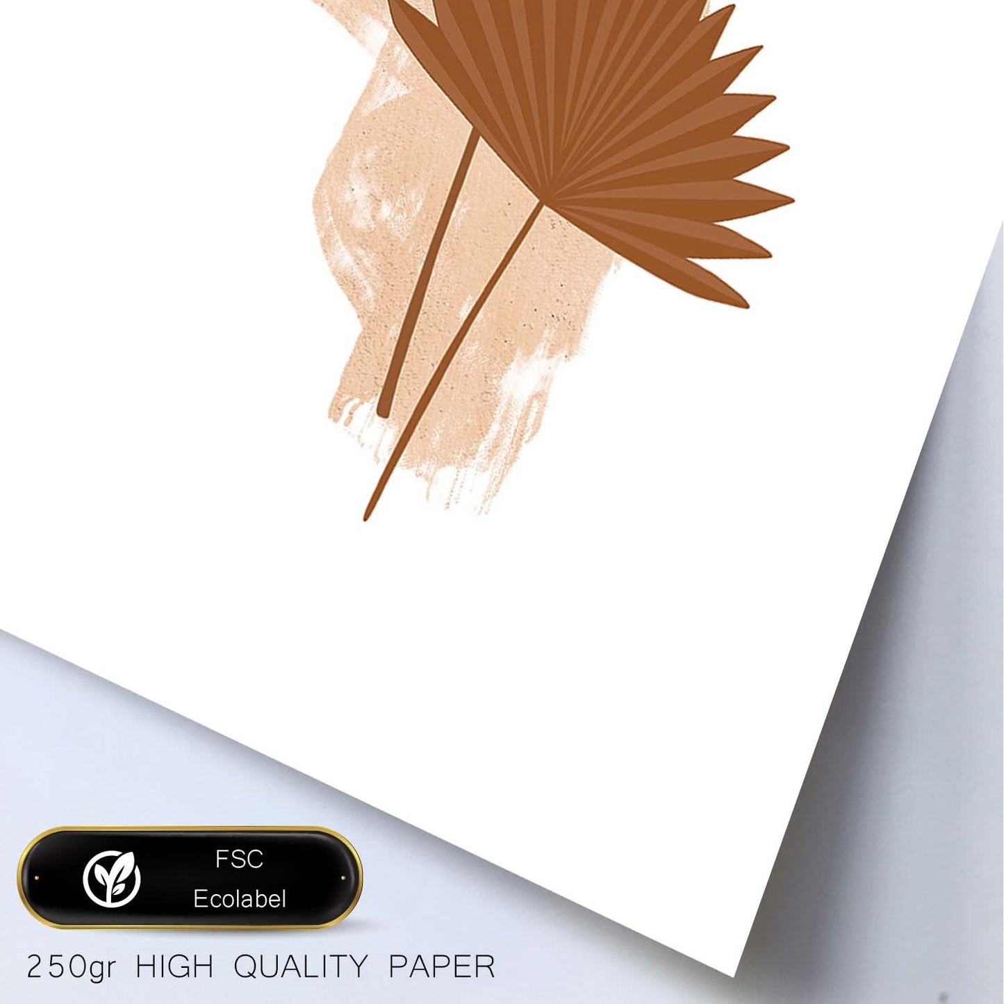 Poster de imágenes abstractas de plantas. Dibujos en tonos claros y tierras. 'Acuarela 4'.-Artwork-Nacnic-Nacnic Estudio SL