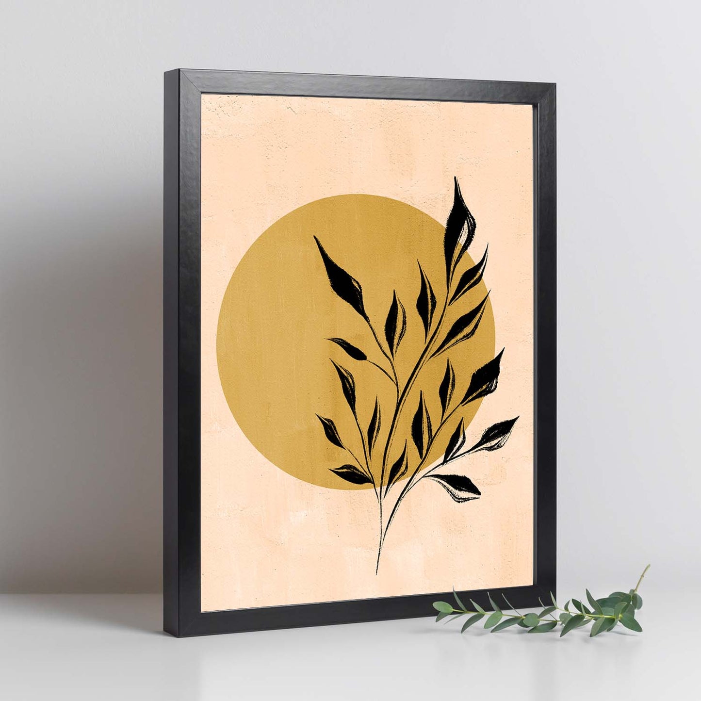 Poster de imágenes abstractas de plantas. Dibujos en tonos claros y tierras. 'Acuarela 5'.-Artwork-Nacnic-Nacnic Estudio SL