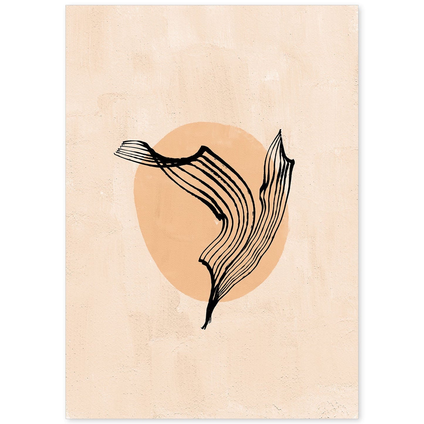 Poster de imágenes abstractas de plantas. Dibujos en tonos claros y tierras. 'Acuarela 7'.-Artwork-Nacnic-A4-Sin marco-Nacnic Estudio SL