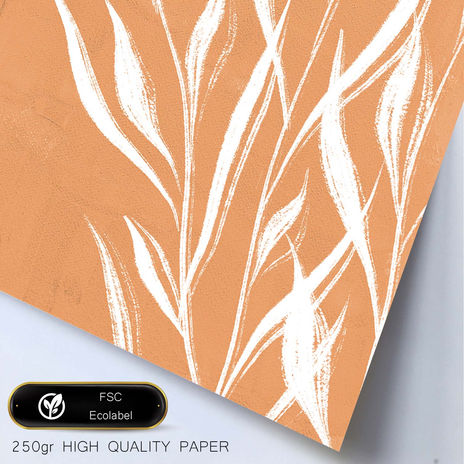 Poster de imágenes abstractas de plantas. Dibujos en tonos claros y tierras. 'Acuarela 9'.-Artwork-Nacnic-Nacnic Estudio SL