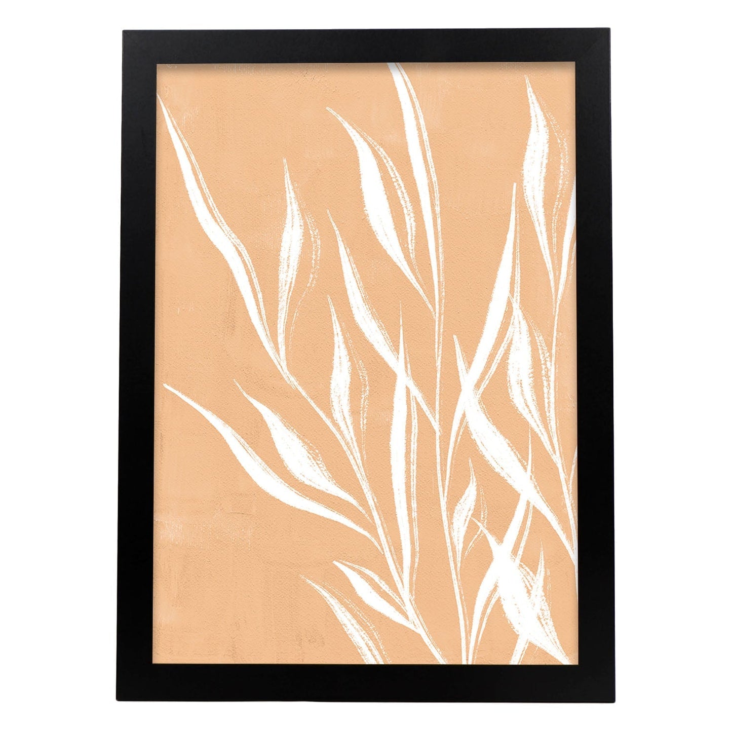 Poster de imágenes abstractas de plantas. Dibujos en tonos claros y tierras. 'Acuarela 9'.-Artwork-Nacnic-A3-Marco Negro-Nacnic Estudio SL