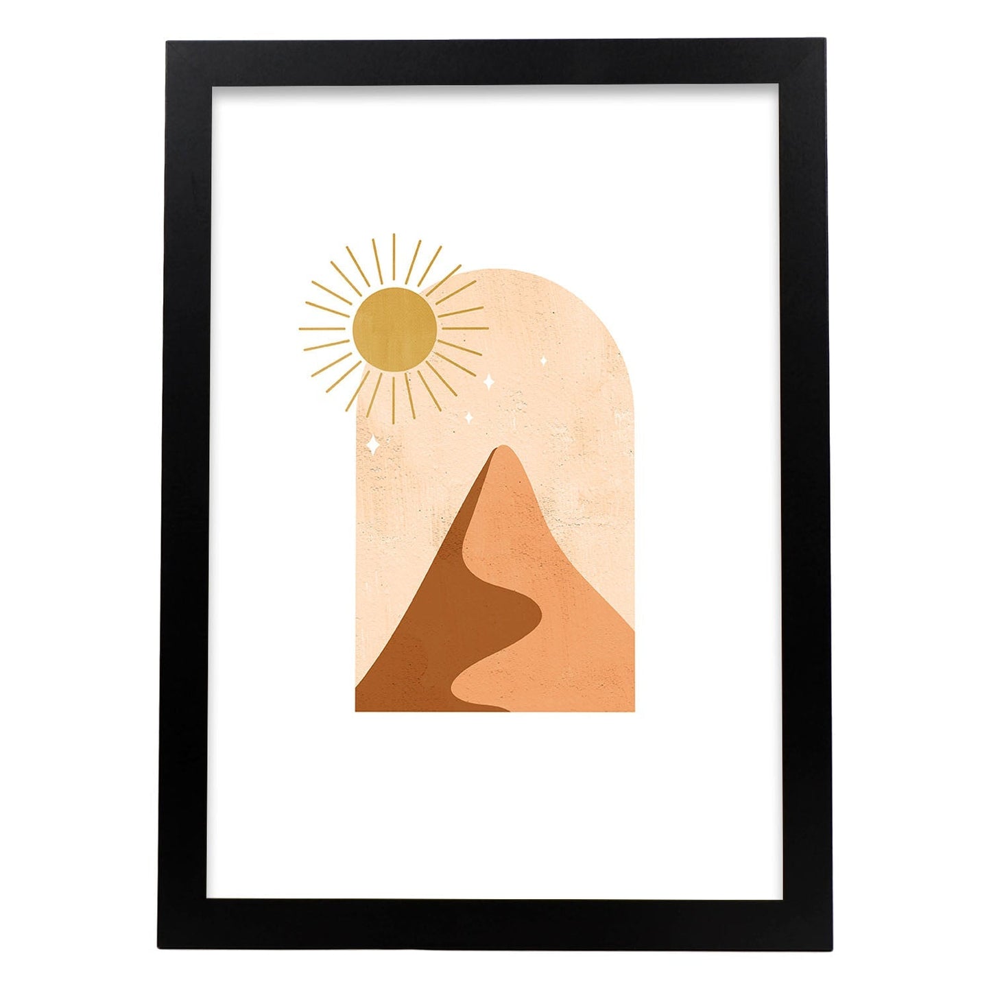 Poster de imágenes de la naturaleza. Dibujos en tonos marrones. 'Naturaleza 10'.-Artwork-Nacnic-A4-Marco Negro-Nacnic Estudio SL