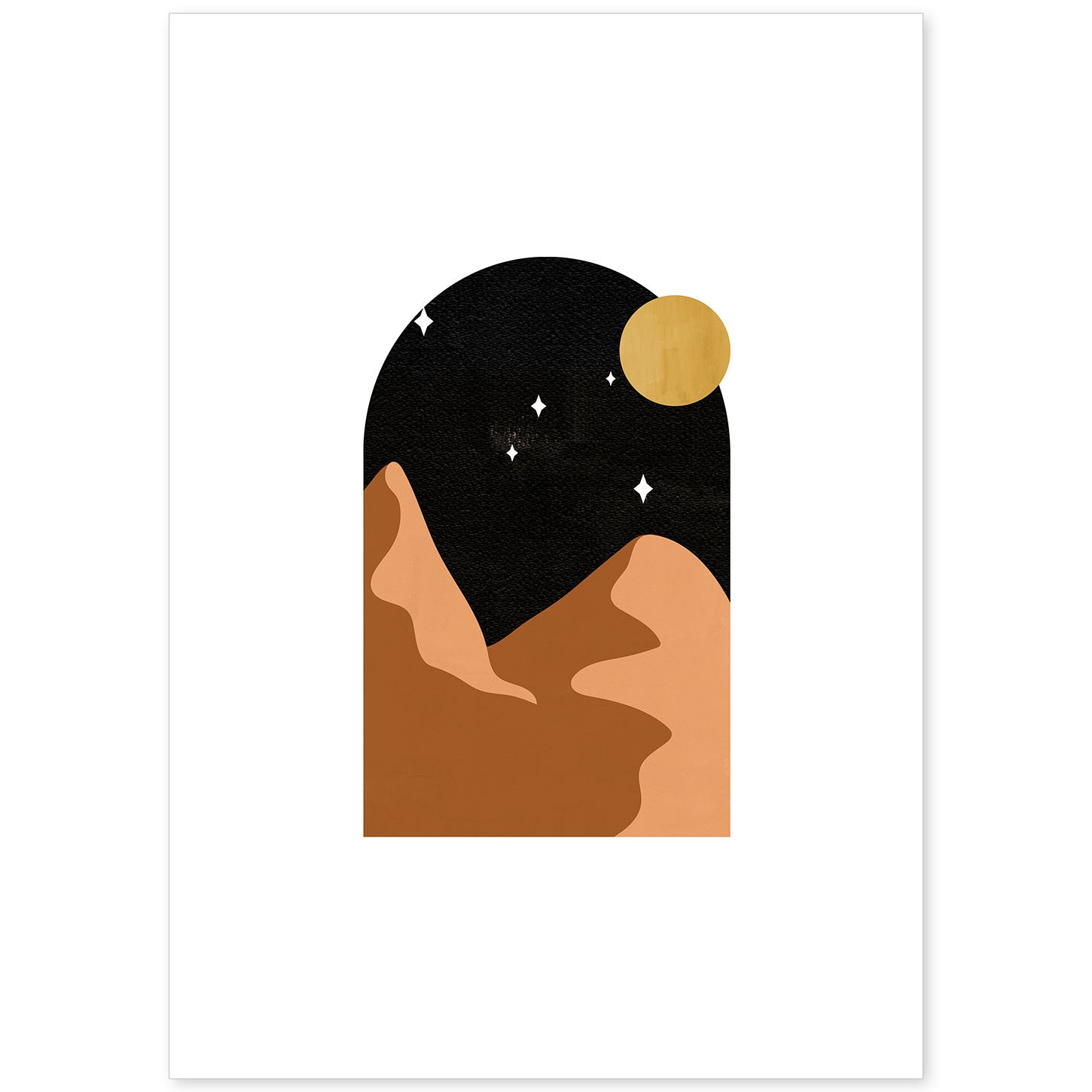 Poster de imágenes de la naturaleza. Dibujos en tonos marrones. 'Naturaleza 11'.-Artwork-Nacnic-A4-Sin marco-Nacnic Estudio SL