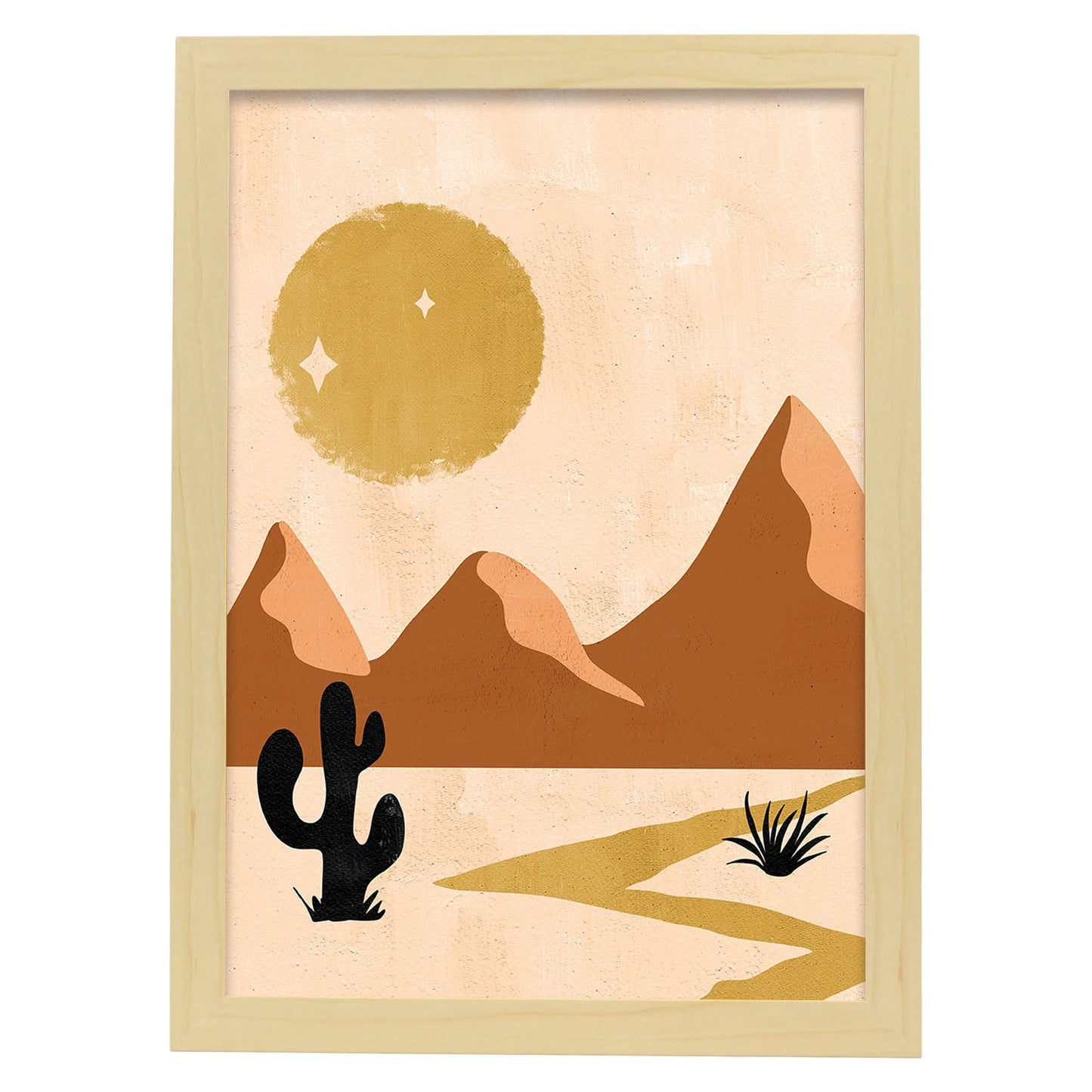 Poster de imágenes de la naturaleza. Dibujos en tonos marrones. 'Naturaleza 12'.-Artwork-Nacnic-A3-Marco Madera clara-Nacnic Estudio SL