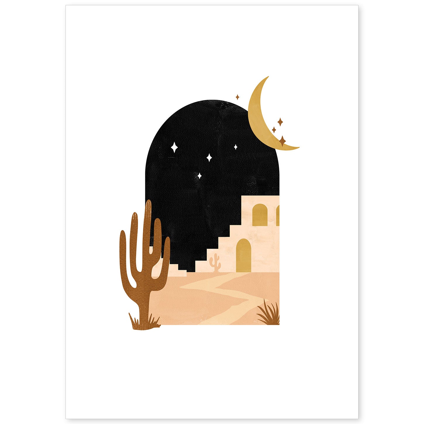 Poster de imágenes de la naturaleza. Dibujos en tonos marrones. 'Naturaleza 14'.-Artwork-Nacnic-A4-Sin marco-Nacnic Estudio SL