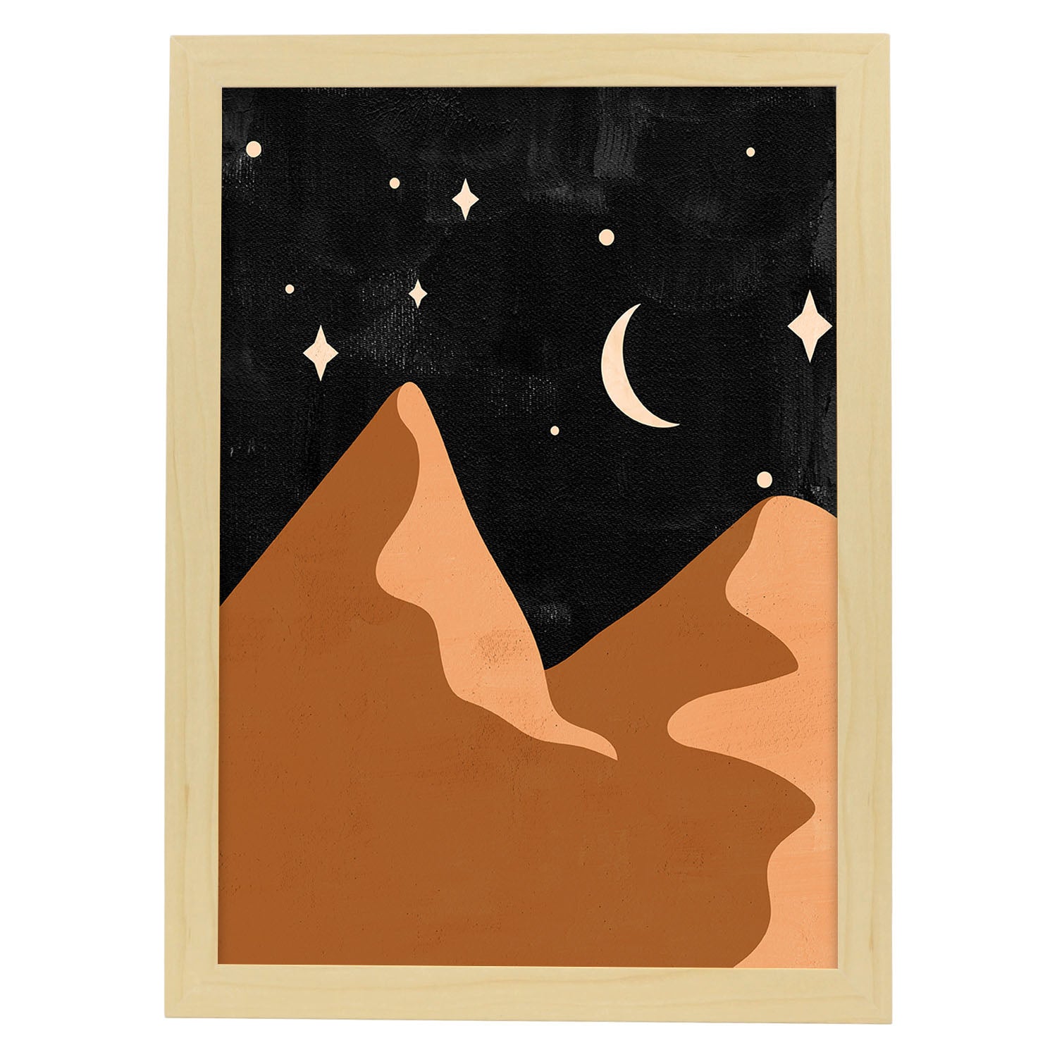 Poster de imágenes de la naturaleza. Dibujos en tonos marrones. 'Naturaleza 17'.-Artwork-Nacnic-A3-Marco Madera clara-Nacnic Estudio SL