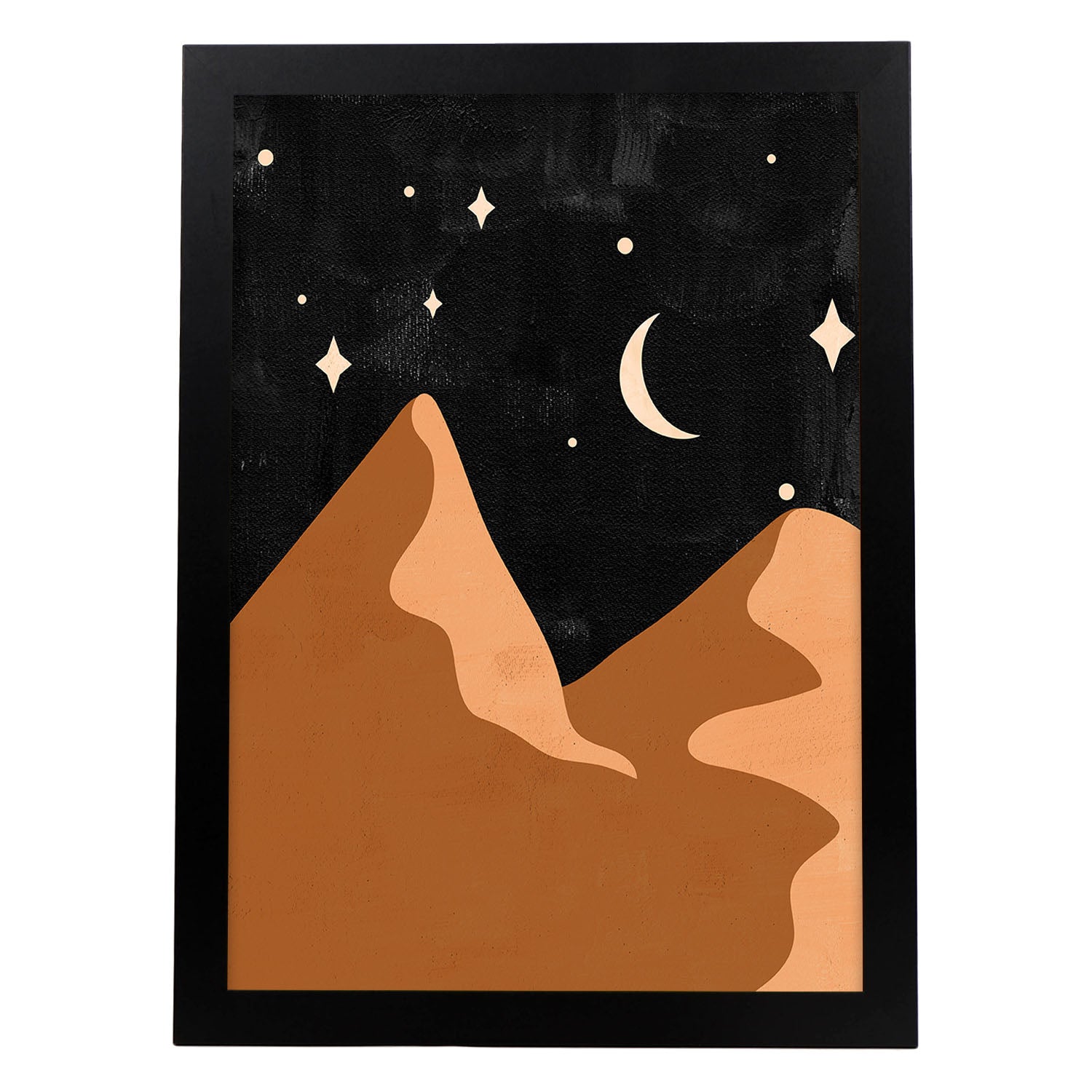 Poster de imágenes de la naturaleza. Dibujos en tonos marrones. 'Naturaleza 17'.-Artwork-Nacnic-A4-Marco Negro-Nacnic Estudio SL