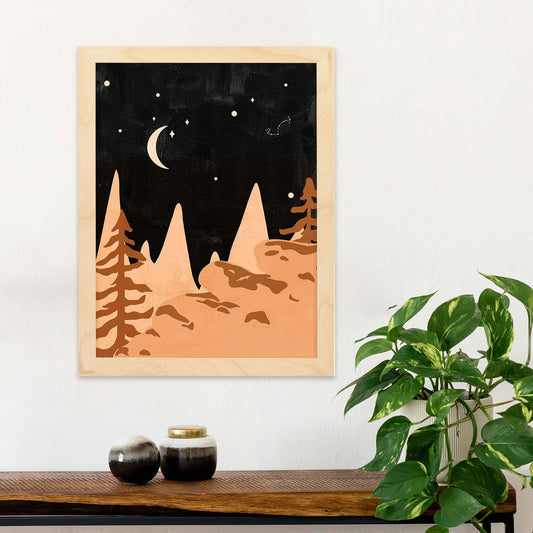 Poster de imágenes de la naturaleza. Dibujos en tonos marrones. 'Naturaleza 19'.-Artwork-Nacnic-Nacnic Estudio SL