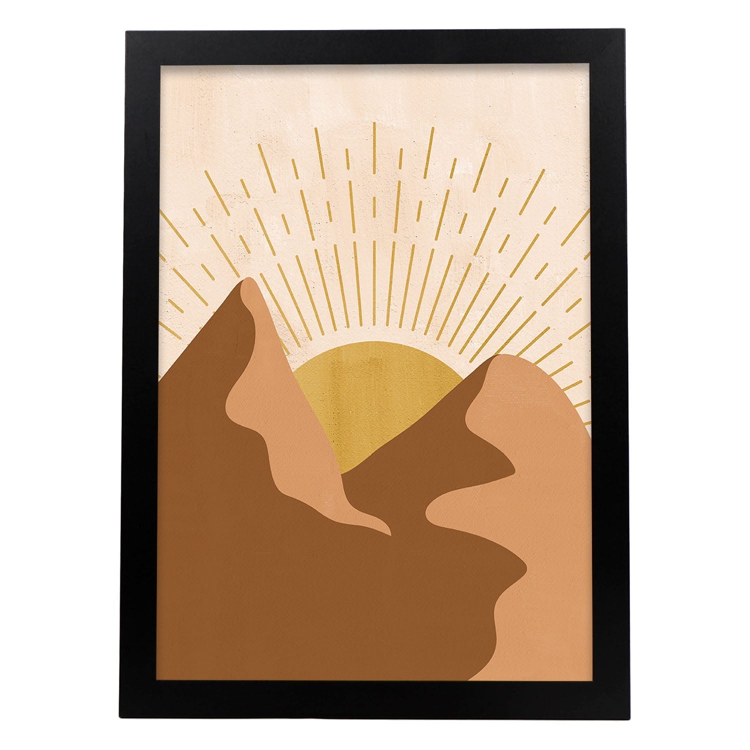 Poster de imágenes de la naturaleza. Dibujos en tonos marrones. 'Naturaleza 20'.-Artwork-Nacnic-A4-Marco Negro-Nacnic Estudio SL