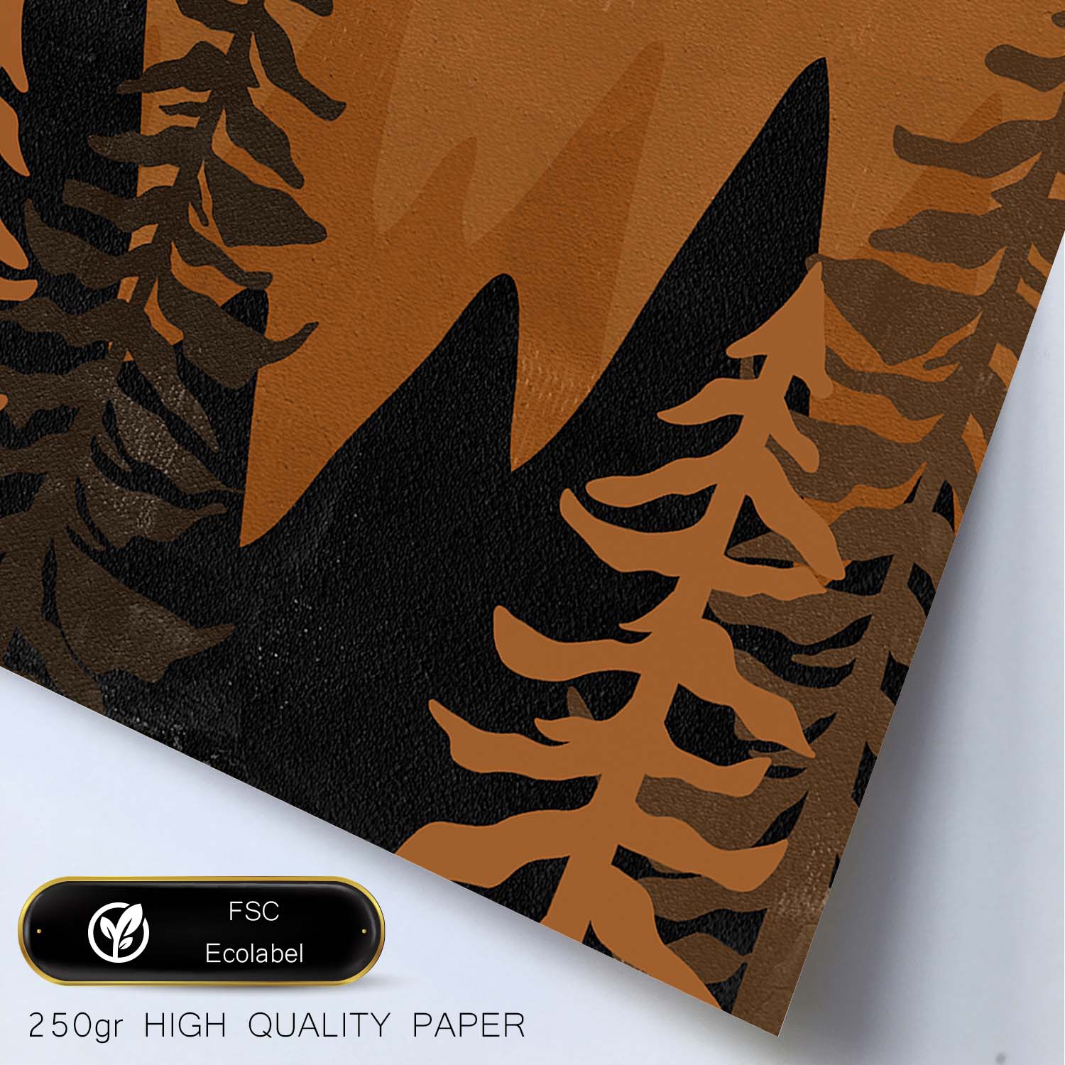 Poster de imágenes de la naturaleza. Dibujos en tonos marrones. 'Naturaleza 21'.-Artwork-Nacnic-Nacnic Estudio SL