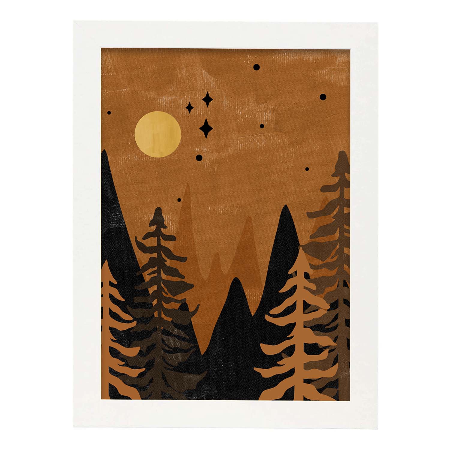 Poster de imágenes de la naturaleza. Dibujos en tonos marrones. 'Naturaleza 21'.-Artwork-Nacnic-A3-Marco Blanco-Nacnic Estudio SL