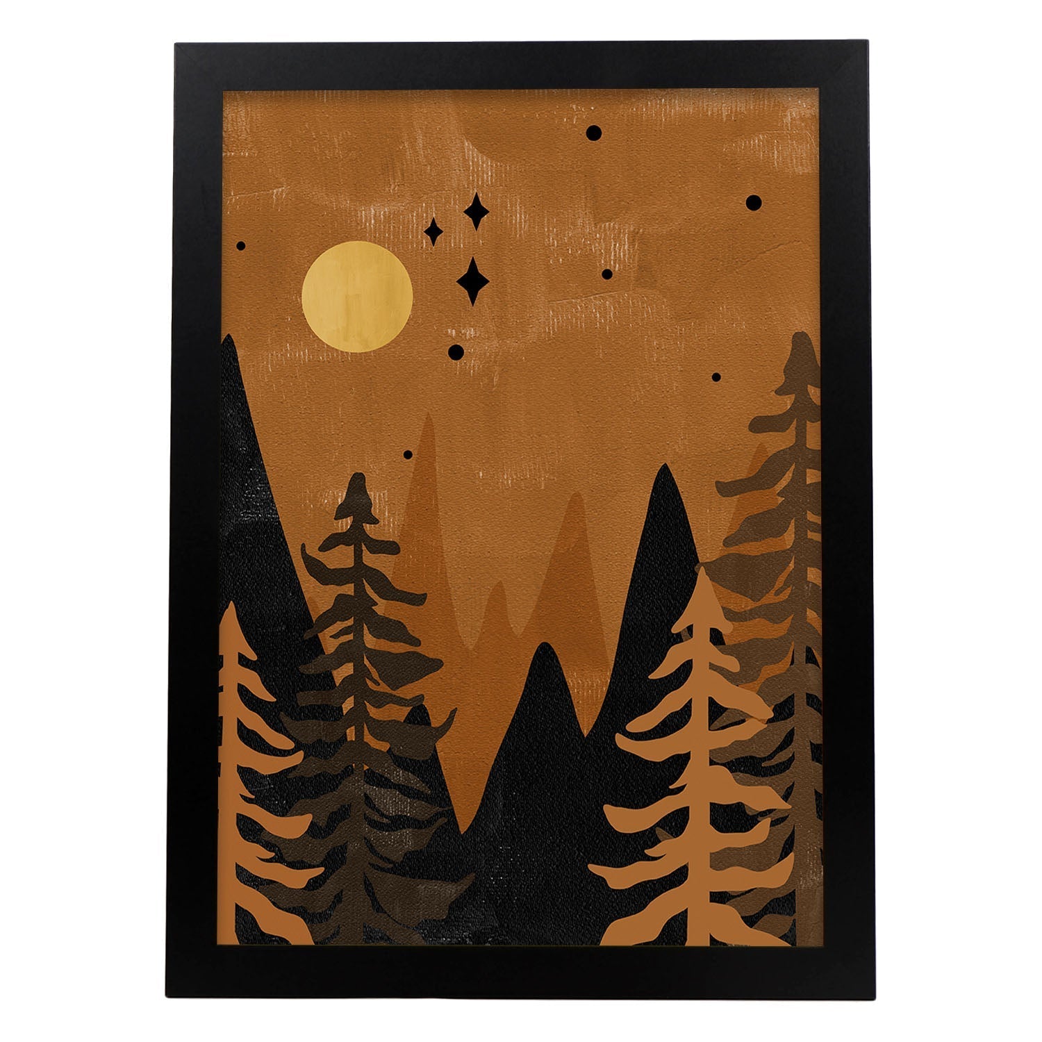 Poster de imágenes de la naturaleza. Dibujos en tonos marrones. 'Naturaleza 21'.-Artwork-Nacnic-A3-Marco Negro-Nacnic Estudio SL