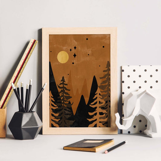 Poster de imágenes de la naturaleza. Dibujos en tonos marrones. 'Naturaleza 21'.-Artwork-Nacnic-Nacnic Estudio SL