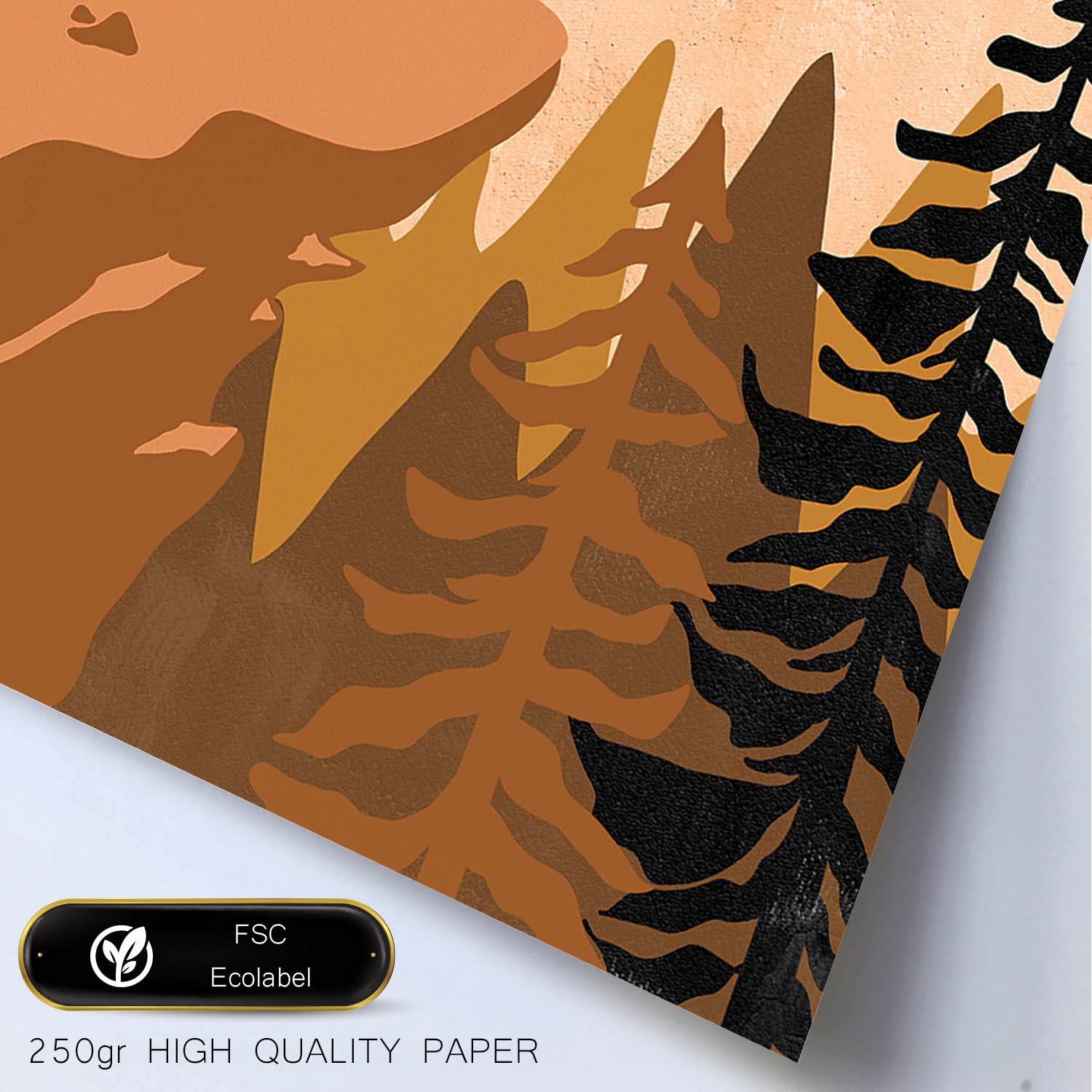 Poster de imágenes de la naturaleza. Dibujos en tonos marrones. 'Naturaleza 23'.-Artwork-Nacnic-Nacnic Estudio SL