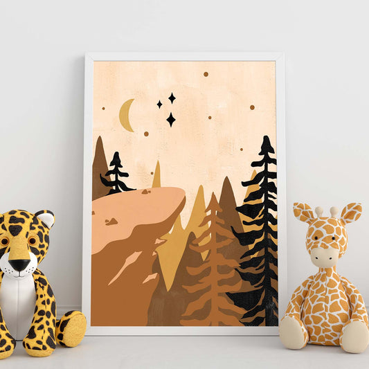 Poster de imágenes de la naturaleza. Dibujos en tonos marrones. 'Naturaleza 23'.-Artwork-Nacnic-Nacnic Estudio SL