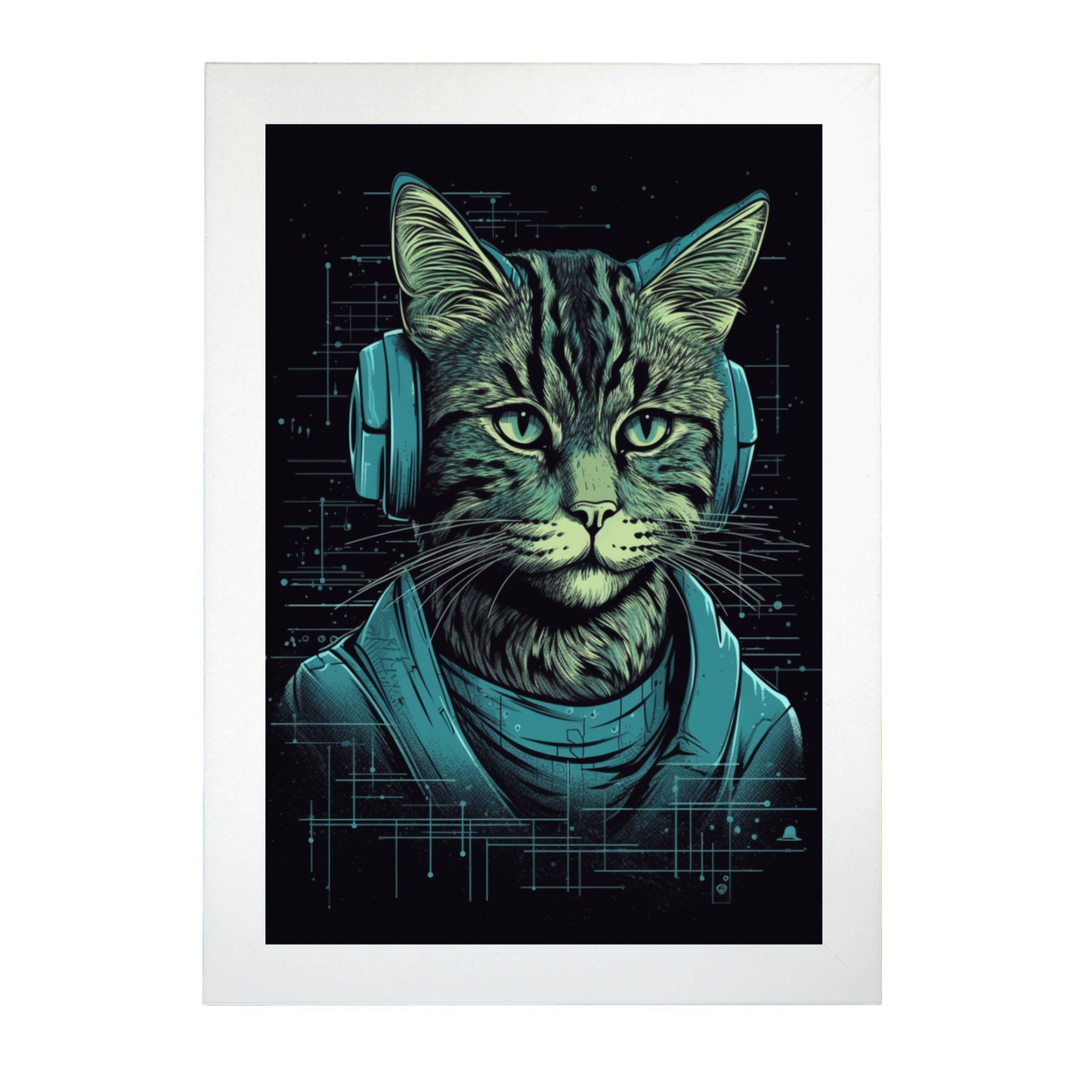 Lámina Vaporwave de Gato