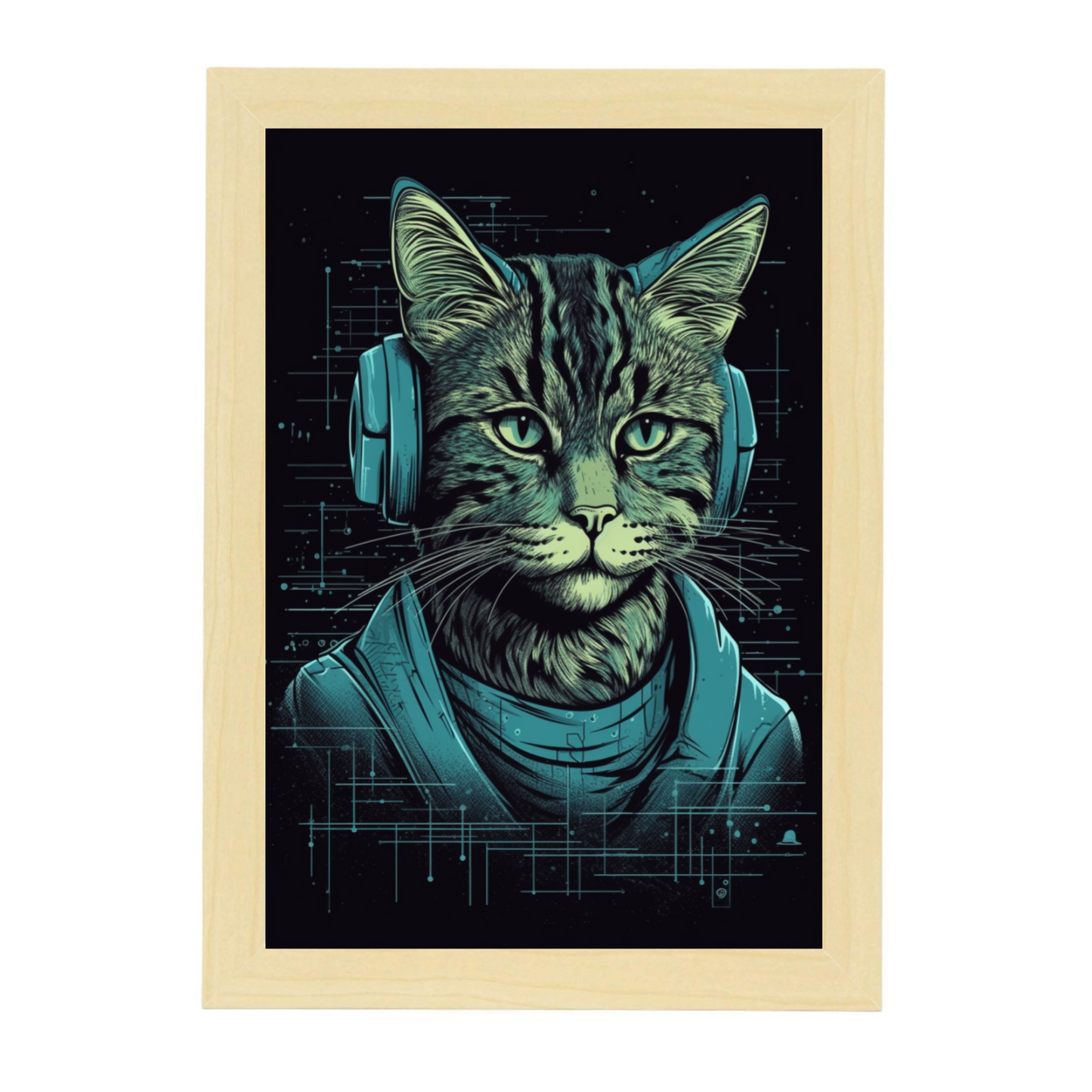 Lámina Vaporwave de Gato
