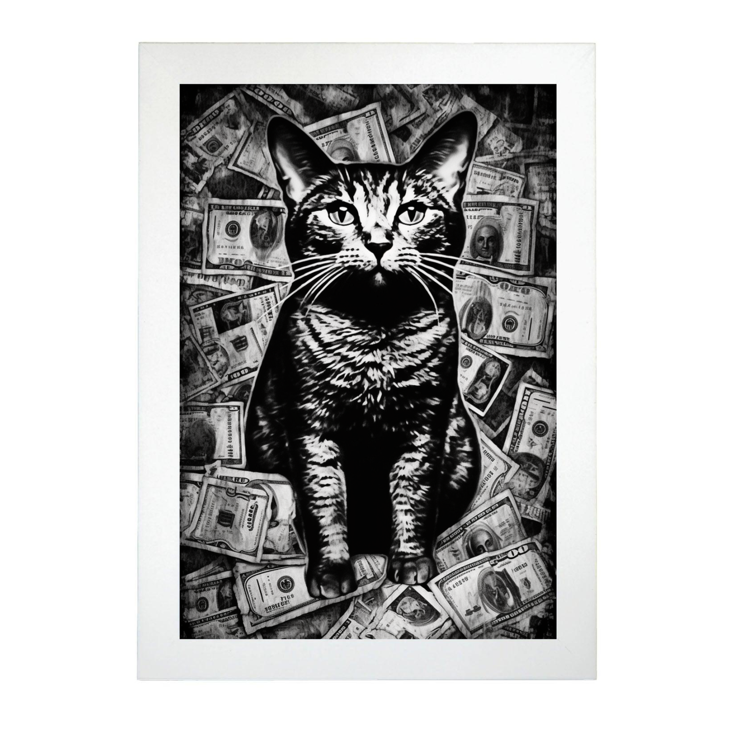 Póster de Impuestos de Gatos en Blanco y Negro
