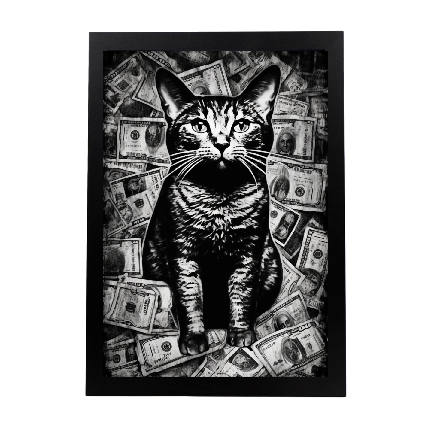 Póster de Impuestos de Gatos en Blanco y Negro