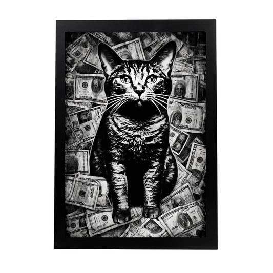 Póster de Impuestos de Gatos en Blanco y Negro