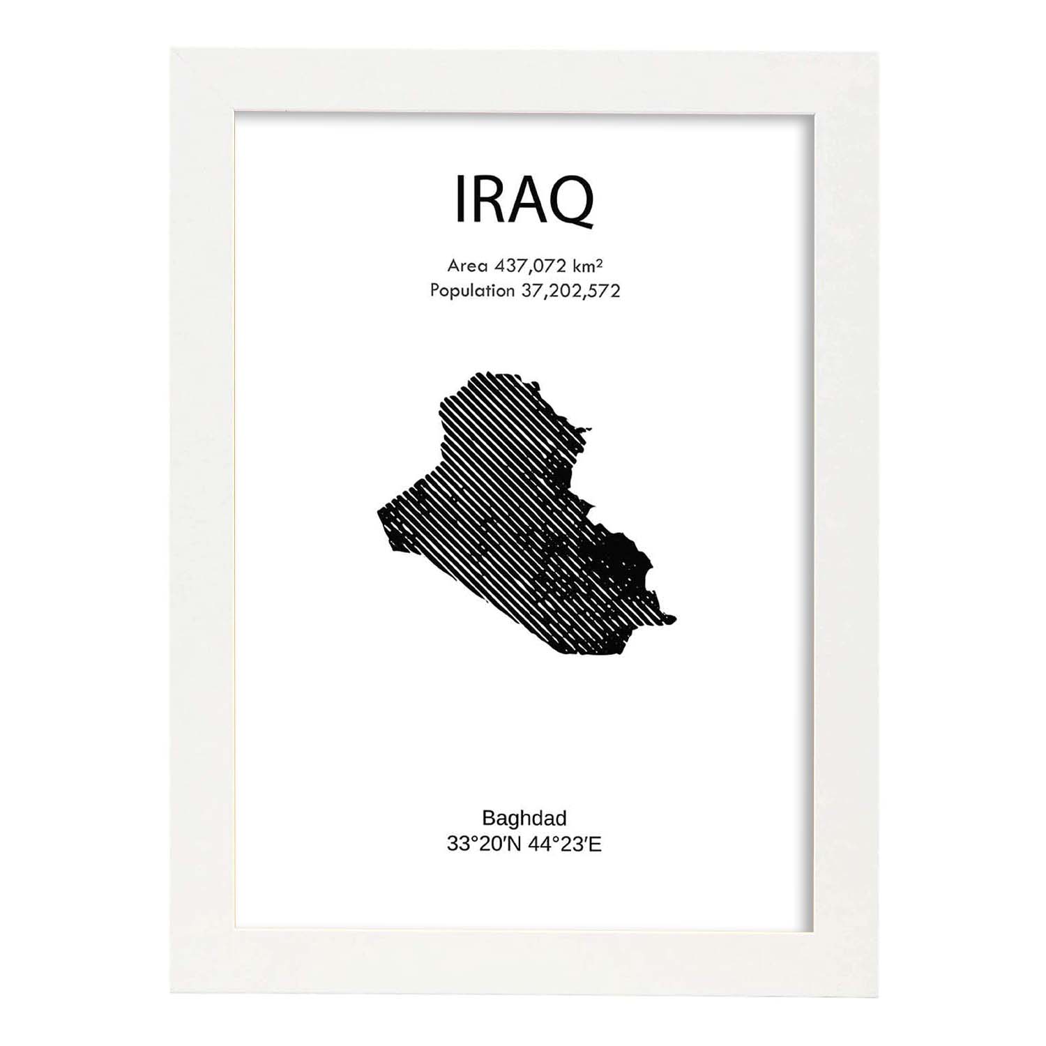 Poster de Iraq. Láminas de paises y continentes del mundo.-Artwork-Nacnic-A4-Marco Blanco-Nacnic Estudio SL