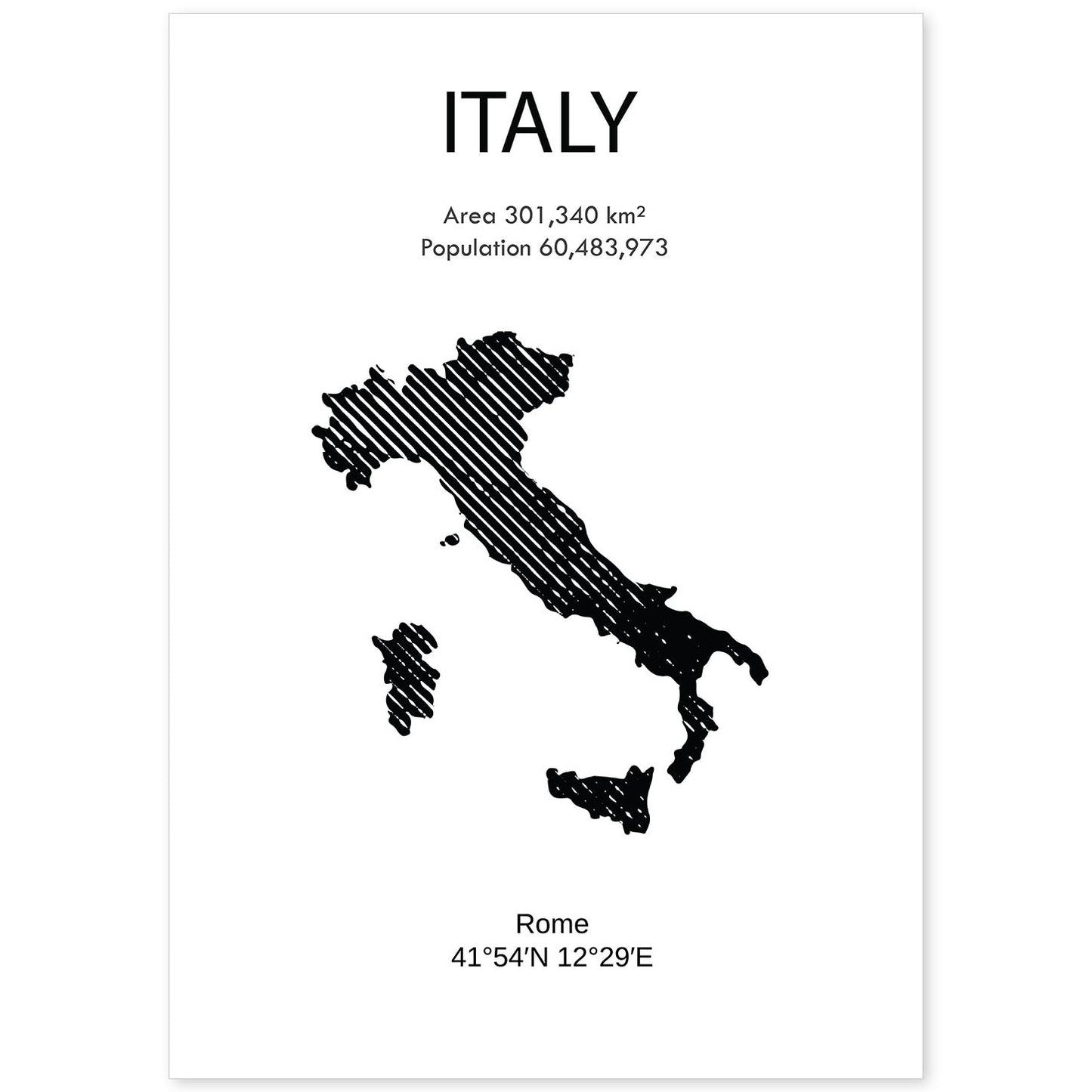 Poster de Italia. Láminas de paises y continentes del mundo.-Artwork-Nacnic-A4-Sin marco-Nacnic Estudio SL