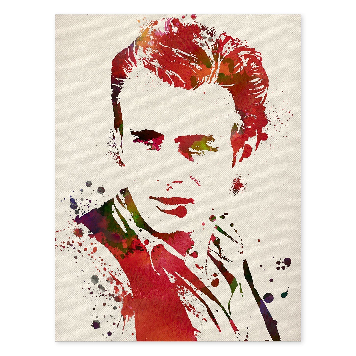 Poster de James Dean con diseño acuarela. Mix de láminas con estilo acuarela-Artwork-Nacnic-A4-Sin marco-Nacnic Estudio SL