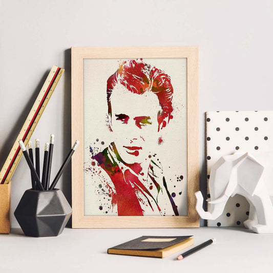 Poster de James Dean con diseño acuarela. Mix de láminas con estilo acuarela-Artwork-Nacnic-Nacnic Estudio SL