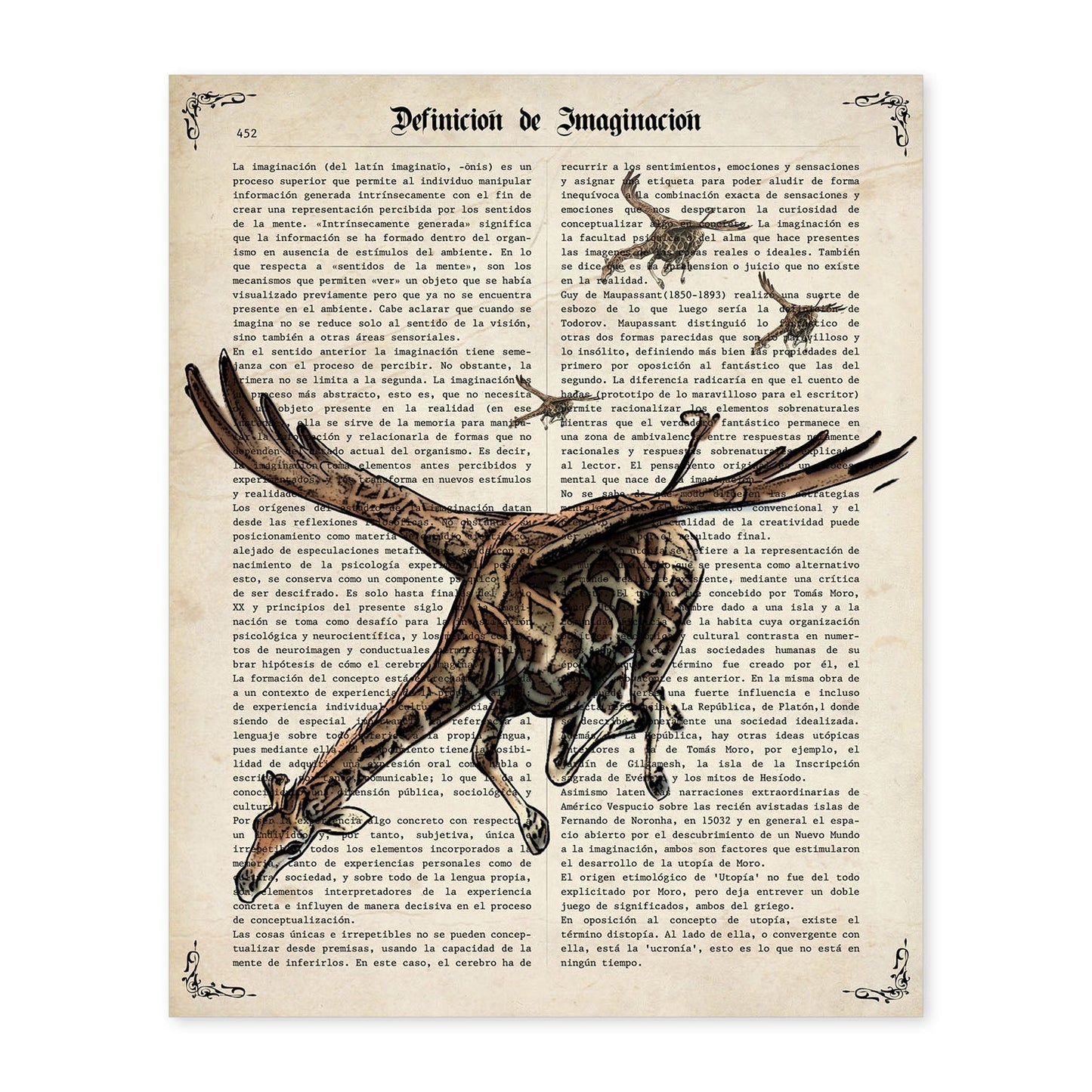 Poster de Jirafa voladora. Láminas de animales con definiciones. Ilustraciones de animales con textos.-Artwork-Nacnic-A4-Sin marco-Nacnic Estudio SL