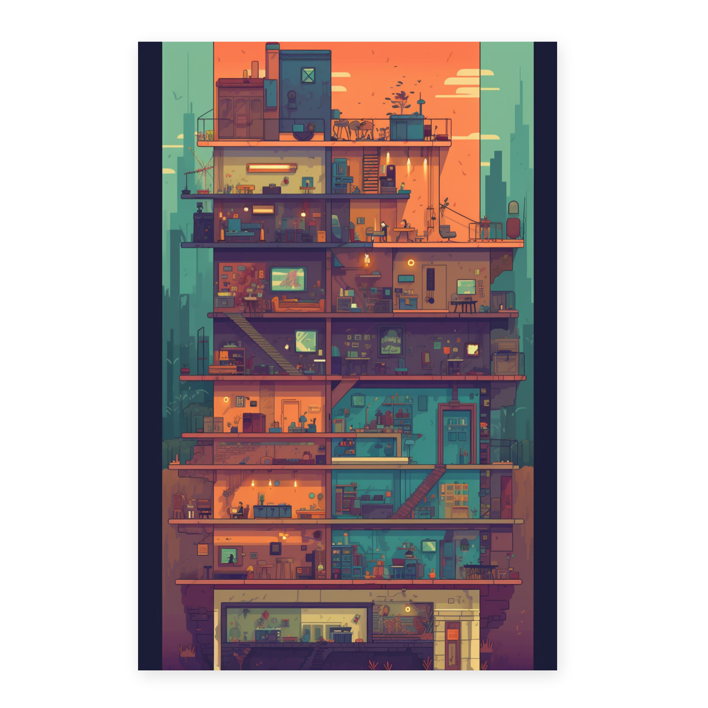 Póster de Juegos de Construcción Estilo Dist