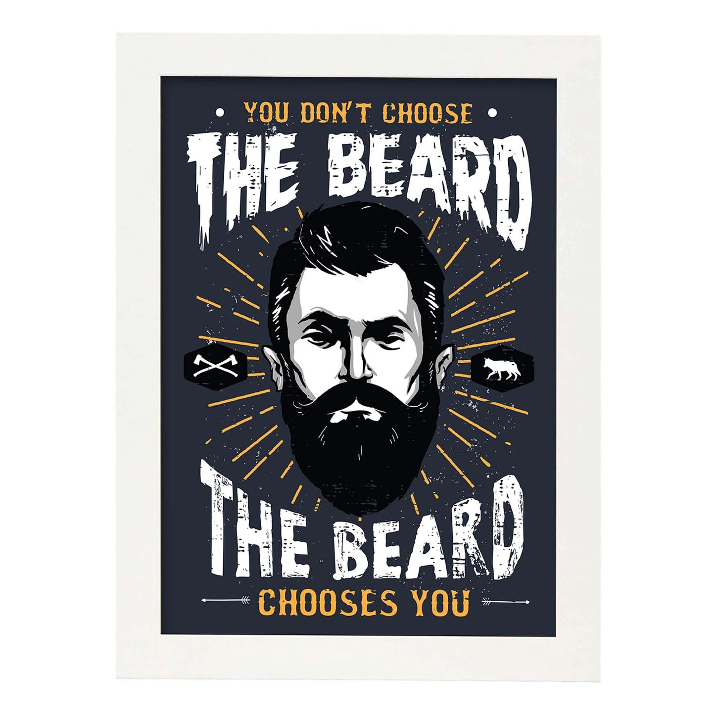 Poster de La barba. Lámina decorativa de diseño.-Artwork-Nacnic-A3-Marco Blanco-Nacnic Estudio SL