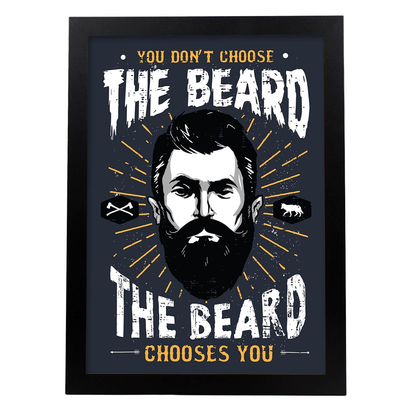 Poster de La barba. Lámina decorativa de diseño.-Artwork-Nacnic-A3-Marco Negro-Nacnic Estudio SL