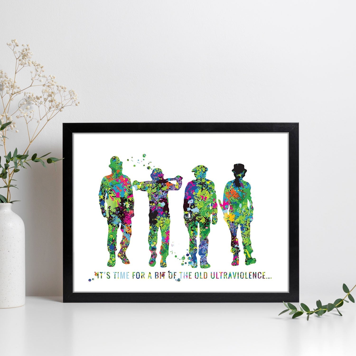 Poster de La naranja mecánica estilo acuarela. Láminas de cine, películas, y actores. Posters de películas antiguas con estilo acuarela.-Artwork-Nacnic-Nacnic Estudio SL