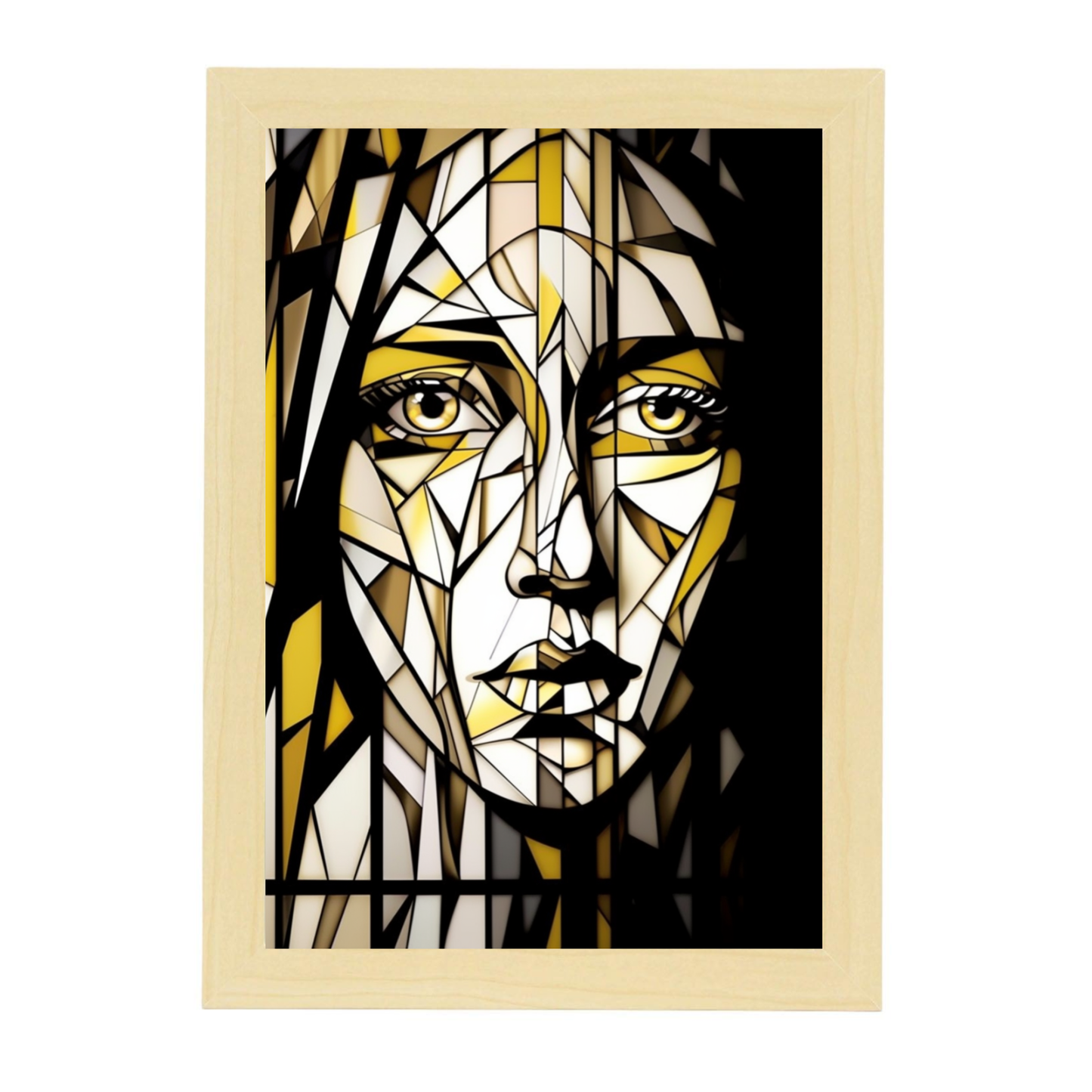 Lámina de pintura blanca con rostro de mujer