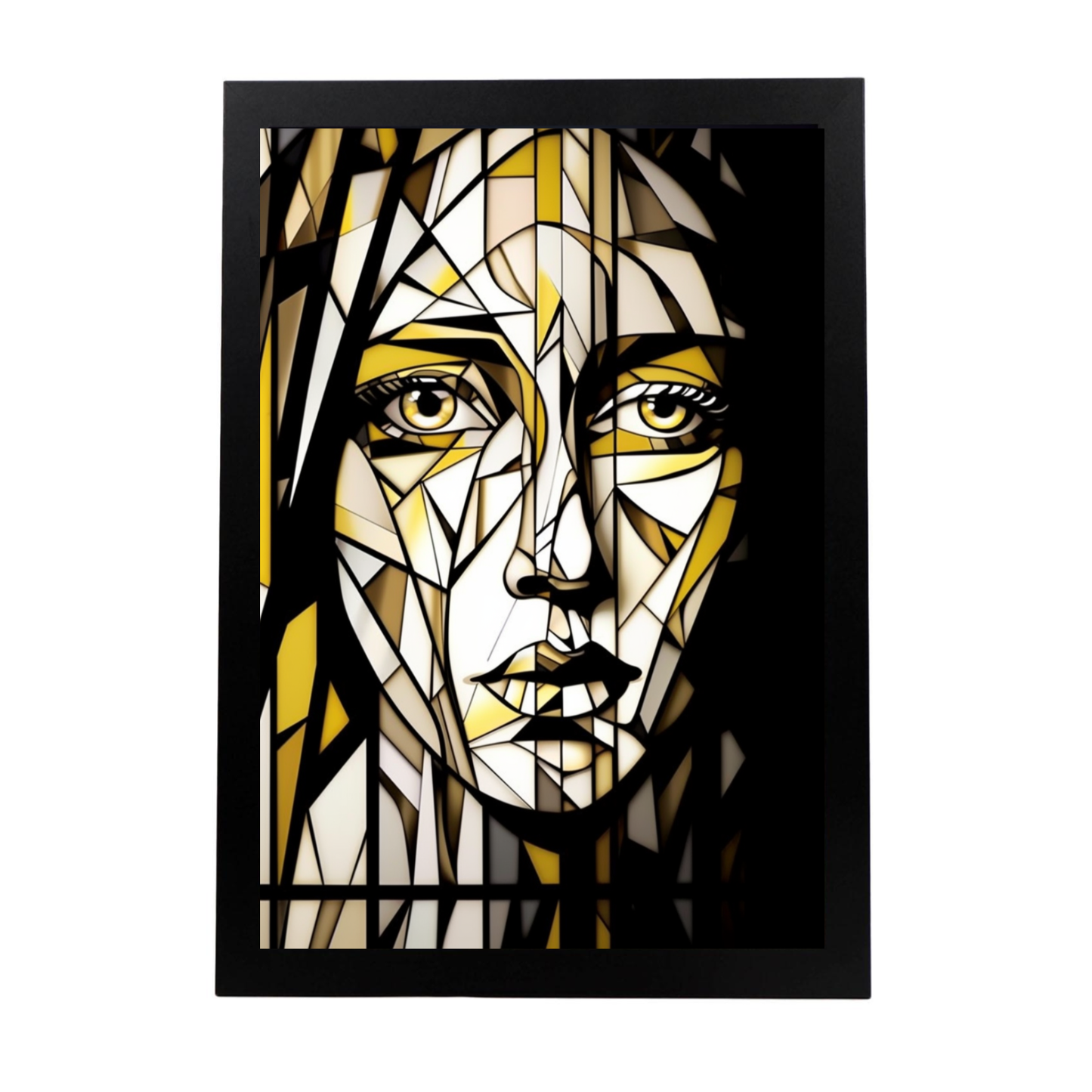 Lámina de pintura blanca con rostro de mujer