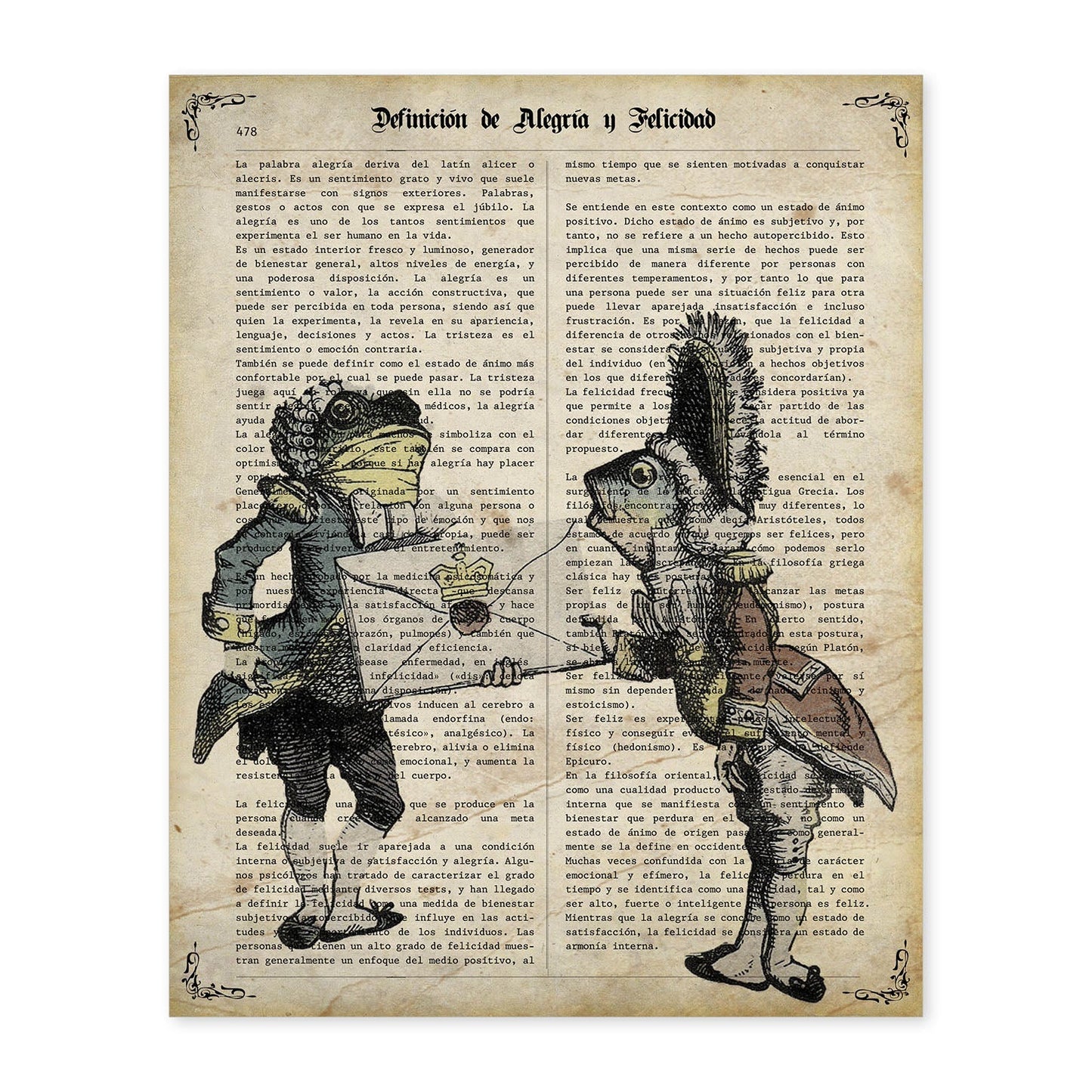 Poster de Las ranas de Alicia. Láminas de Alicia en el Pais de las Maravillas.-Artwork-Nacnic-A4-Sin marco-Nacnic Estudio SL