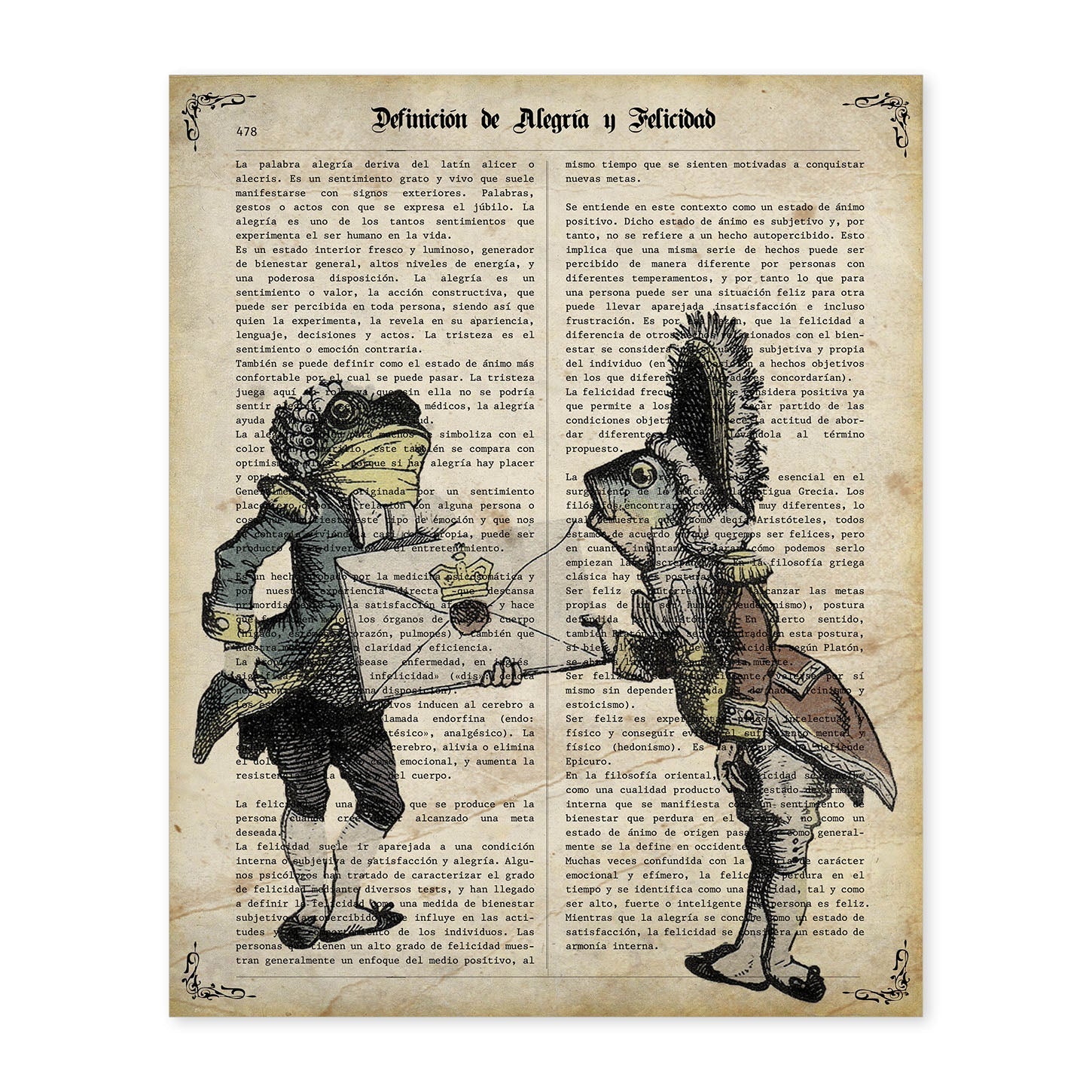 Poster de Las ranas de Alicia. Láminas de Alicia en el Pais de las Maravillas.-Artwork-Nacnic-A4-Sin marco-Nacnic Estudio SL